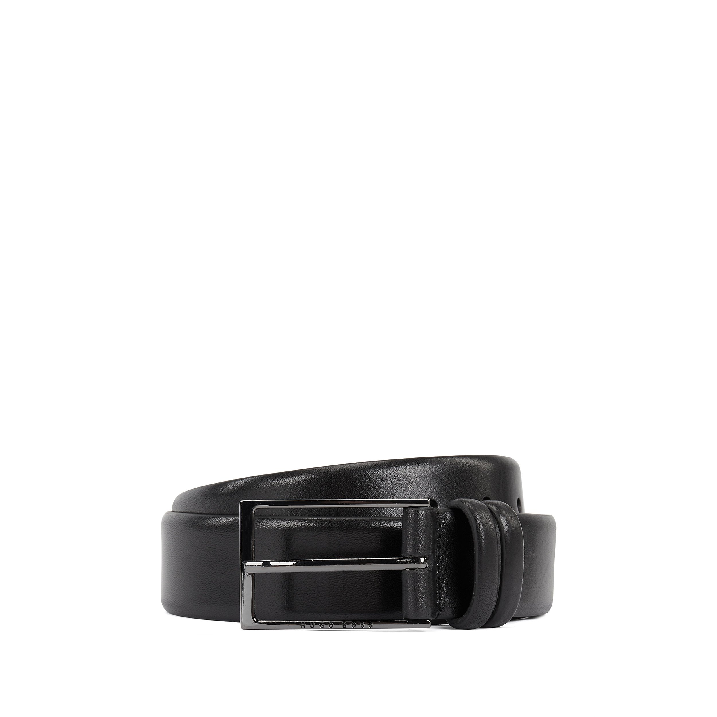 BOSS leren heren riem, zwart