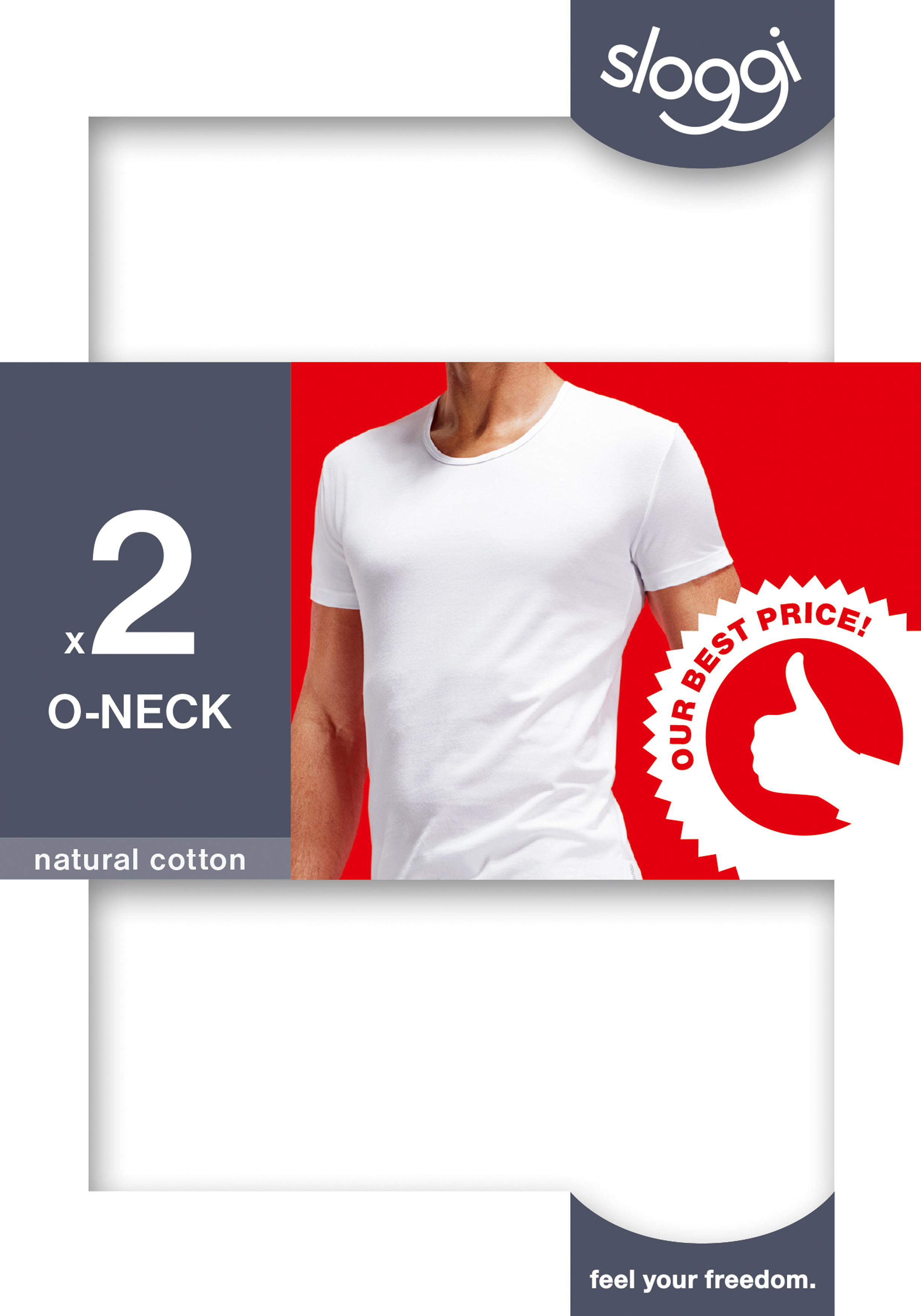 Sloggi Men 24/7 Shirt O-hals, heren T-shirts (2-pack), wit