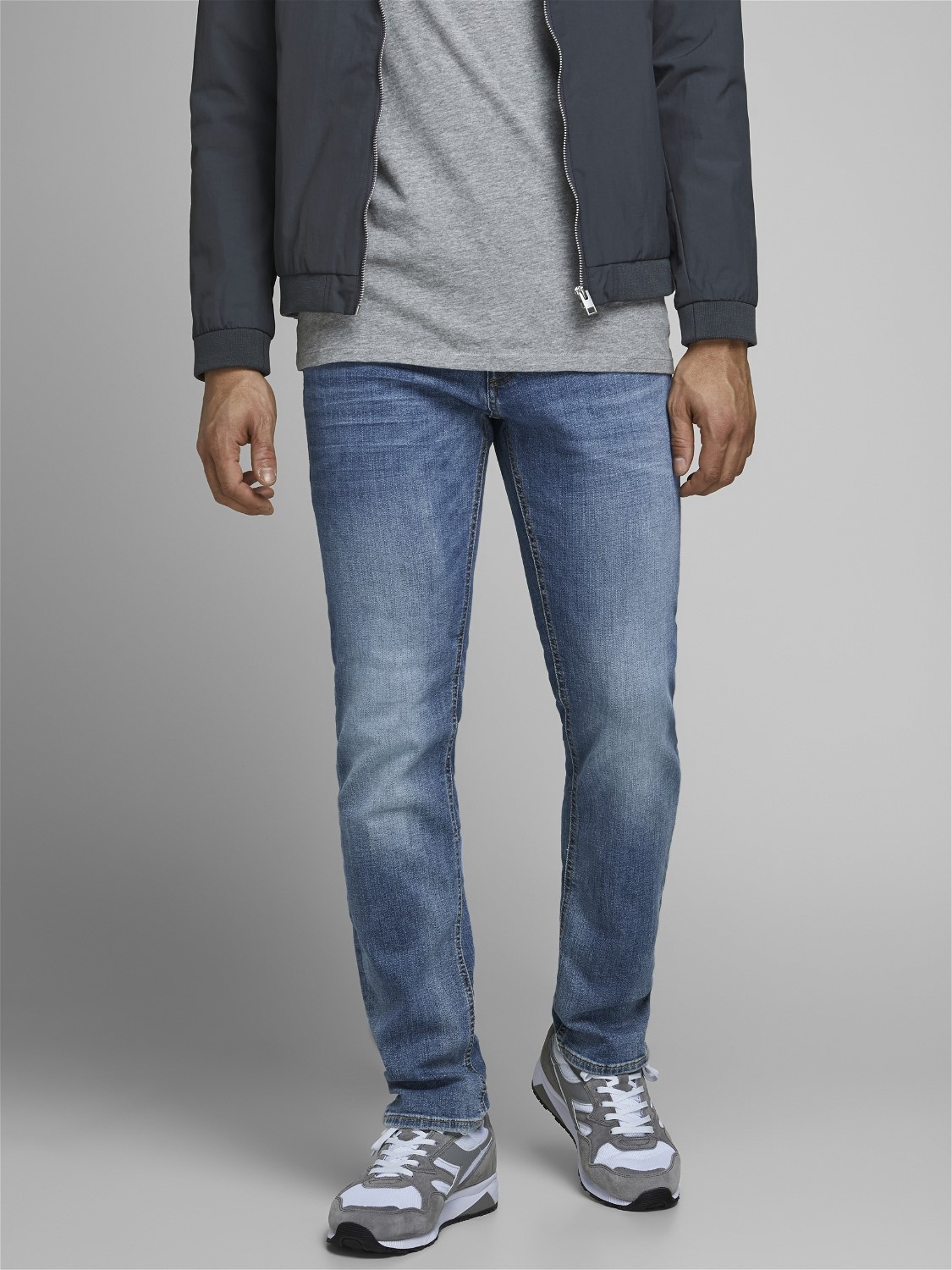 JACK & JONES Tim Original regular fit, heren jeans, denimblauw