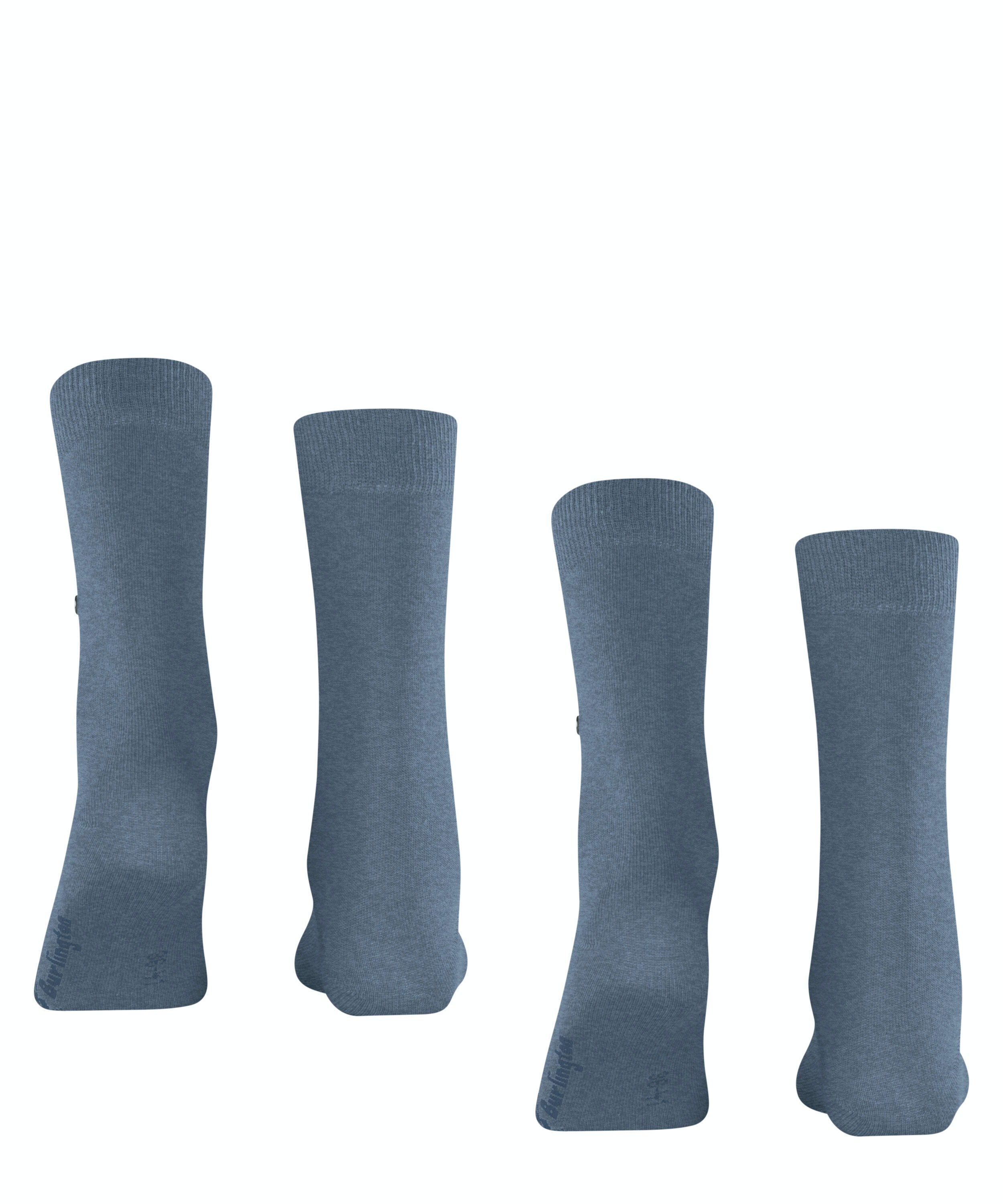 Burlington Everyday 2-Pack damessokken, blauw (light denim)