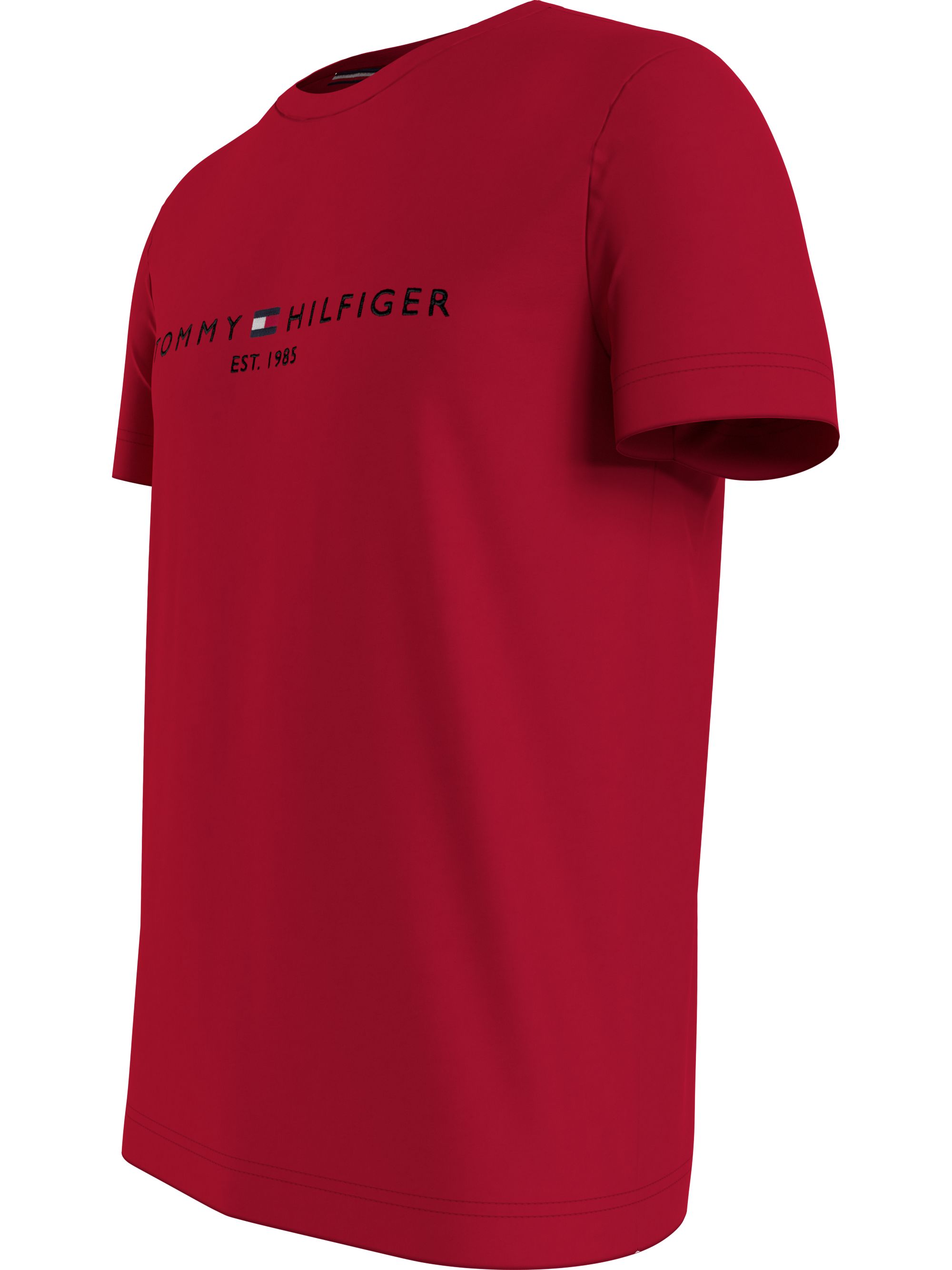 Tommy Hilfiger Tommy Logo Tee, heren T-shirt korte mouw O-hals, rood