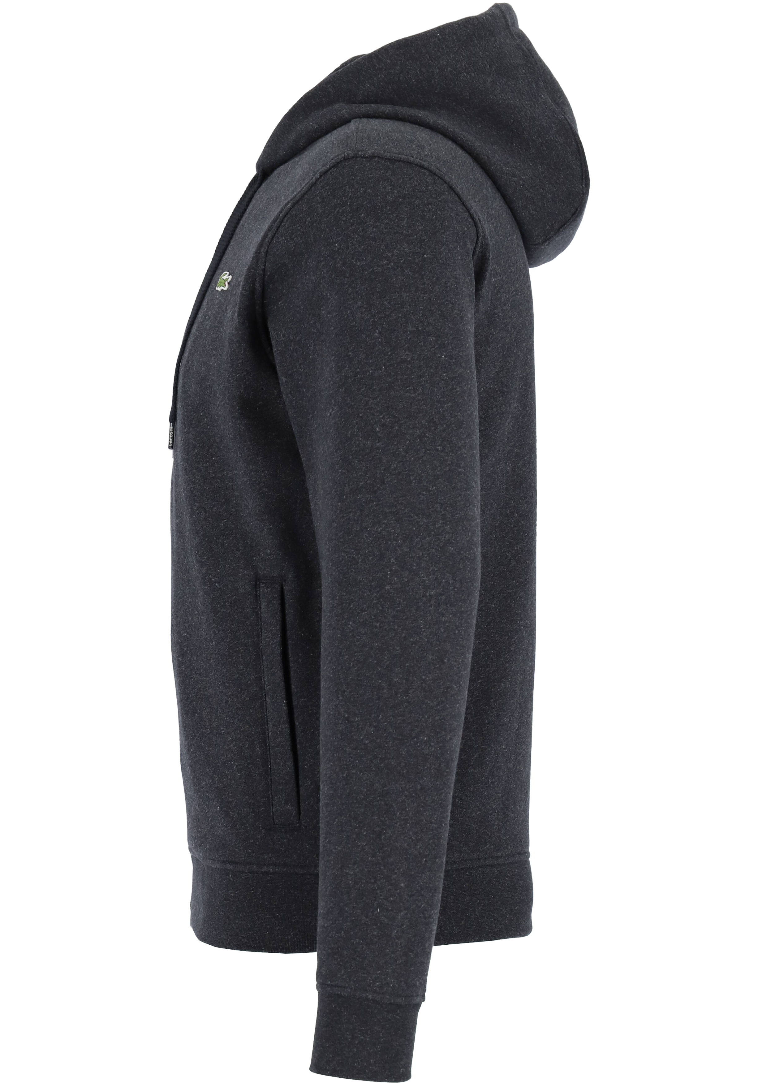 Lacoste heren hoodie sweatvest, met rits, antraciet grijs