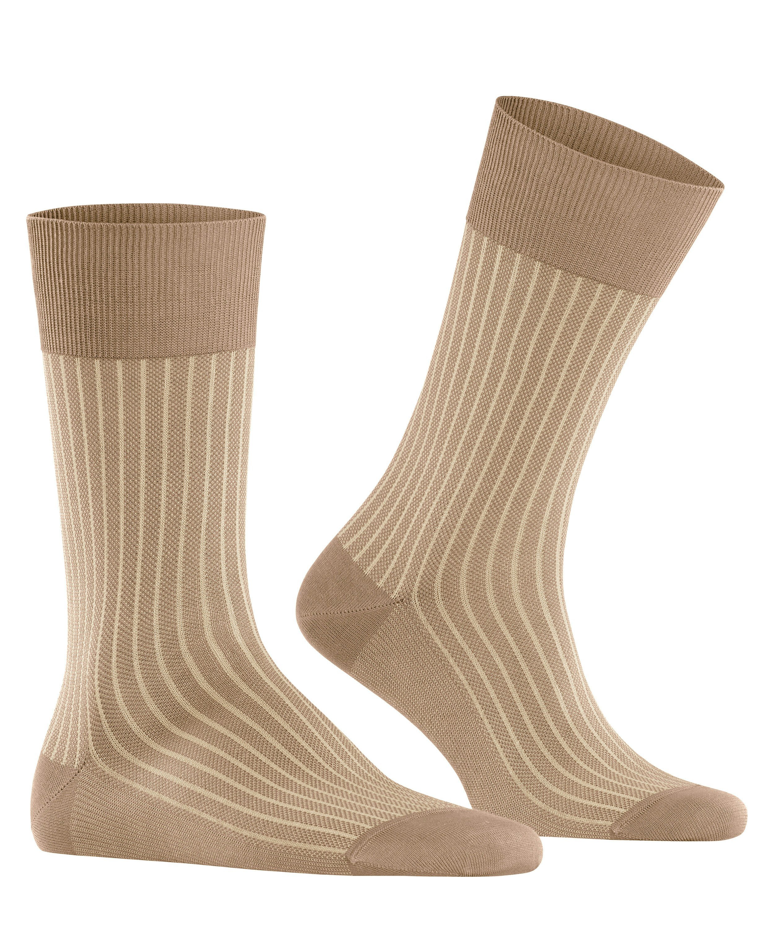 FALKE Oxford Stripe herensokken, beige (camelange)