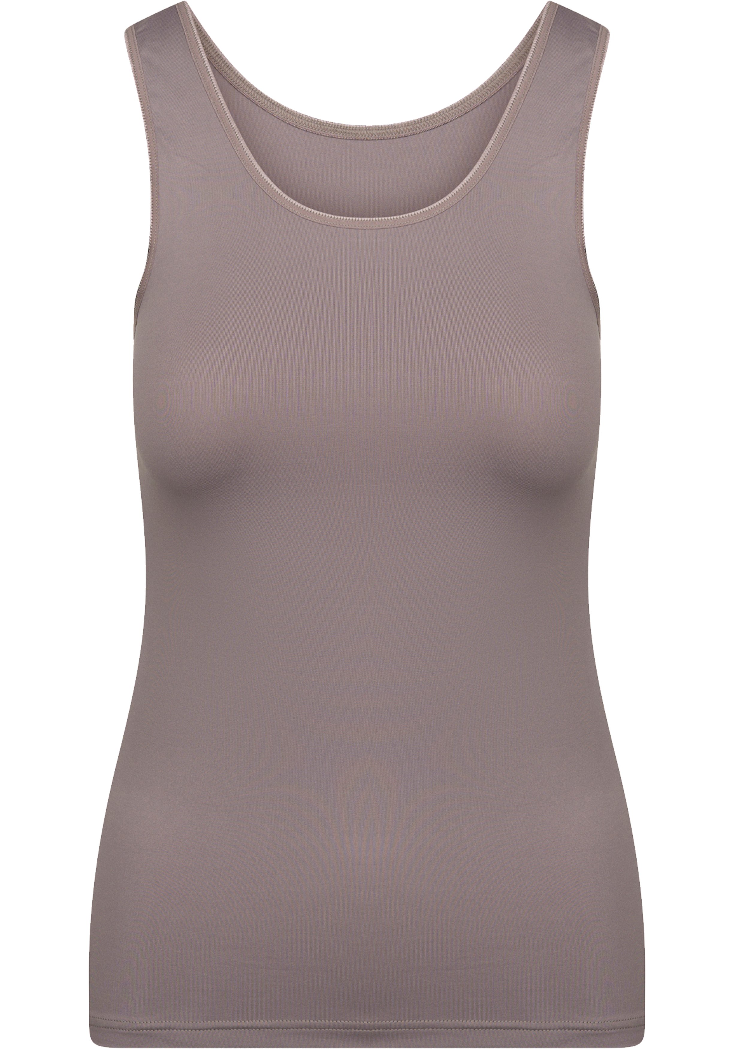 RJ Bodywear Pure Color dames top (1-pack), hemdje met brede banden, taupe