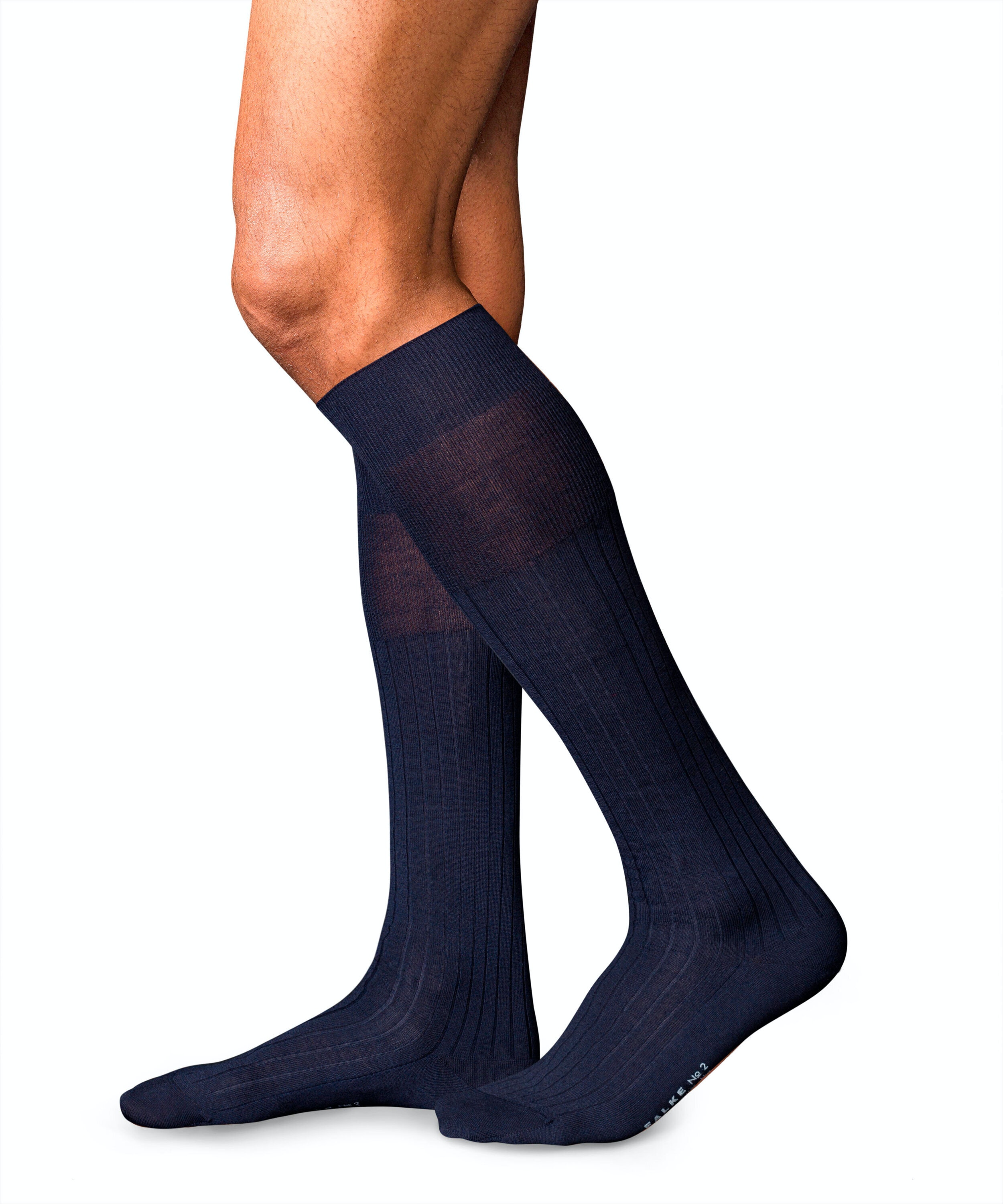 FALKE No. 2 Finest Cashmere heren kniekousen, blauw (dark navy)