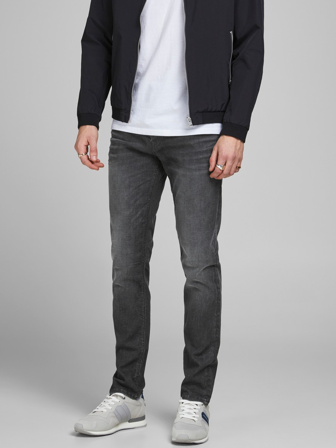 JACK & JONES Tim Original Jos regular fit, heren jeans, grijs denim