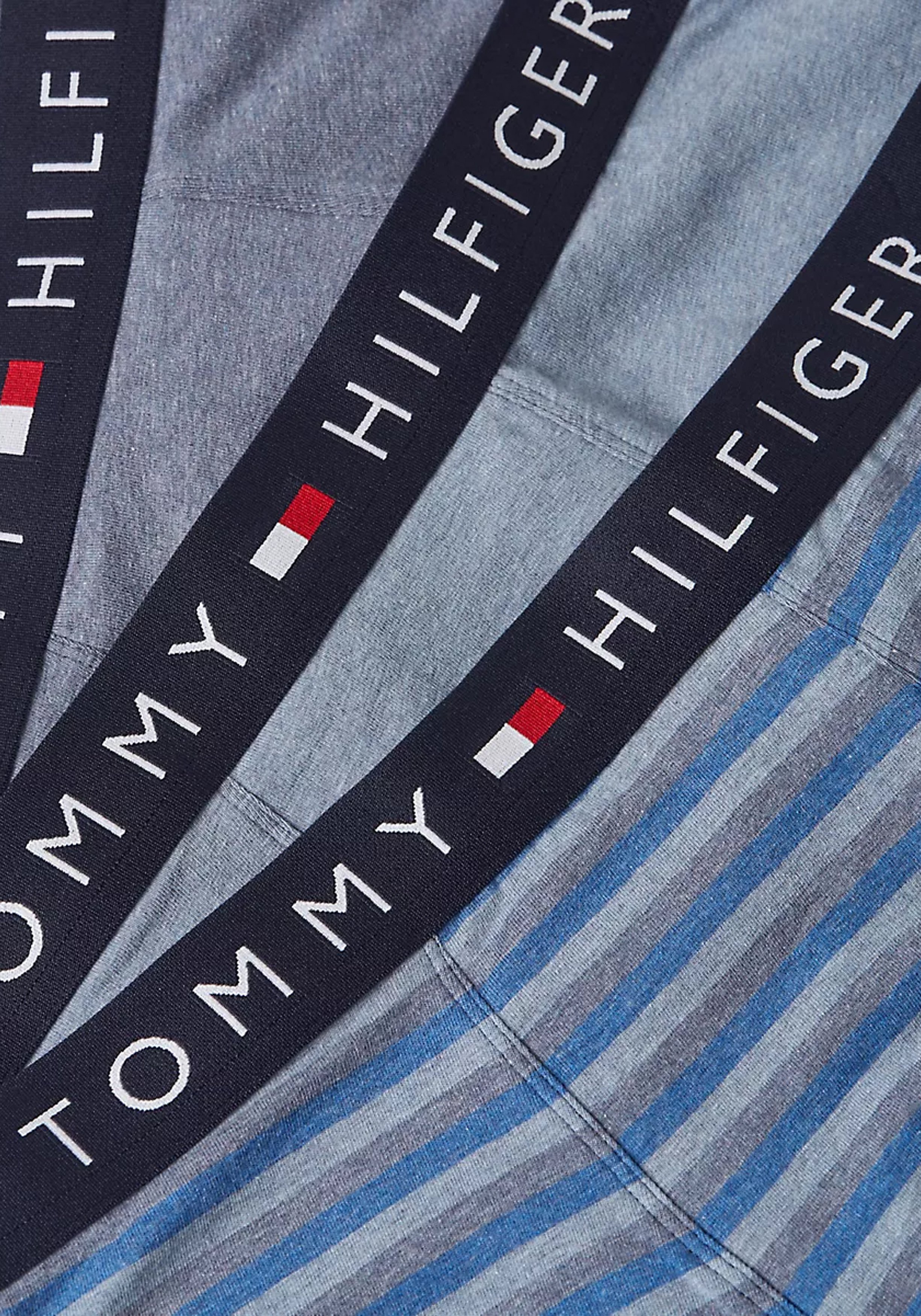 Tommy Hilfiger trunk (3-pack), heren boxers normale lengte, gestreept en blauw