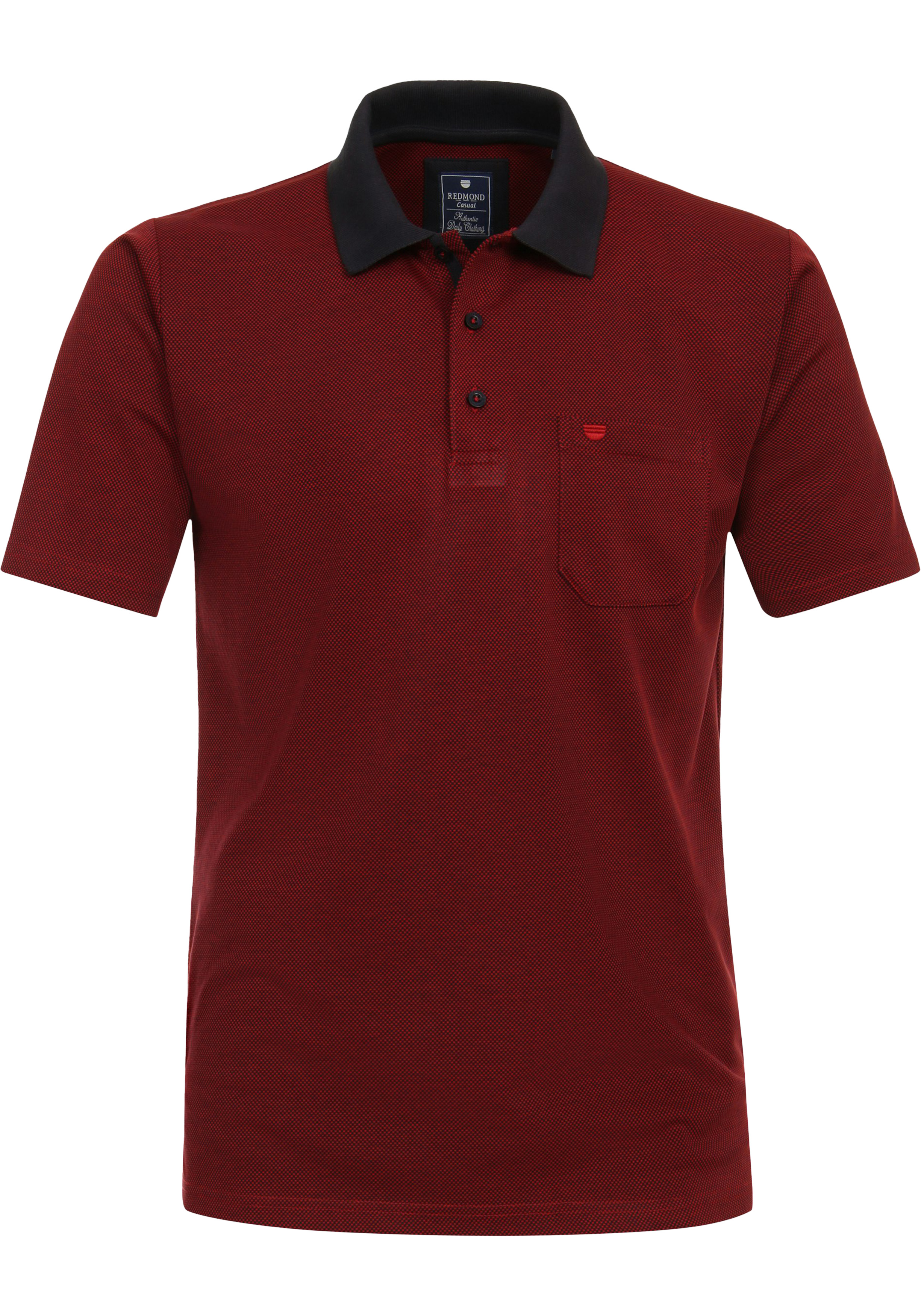 Redmond regular fit heren polo, structuur, rood