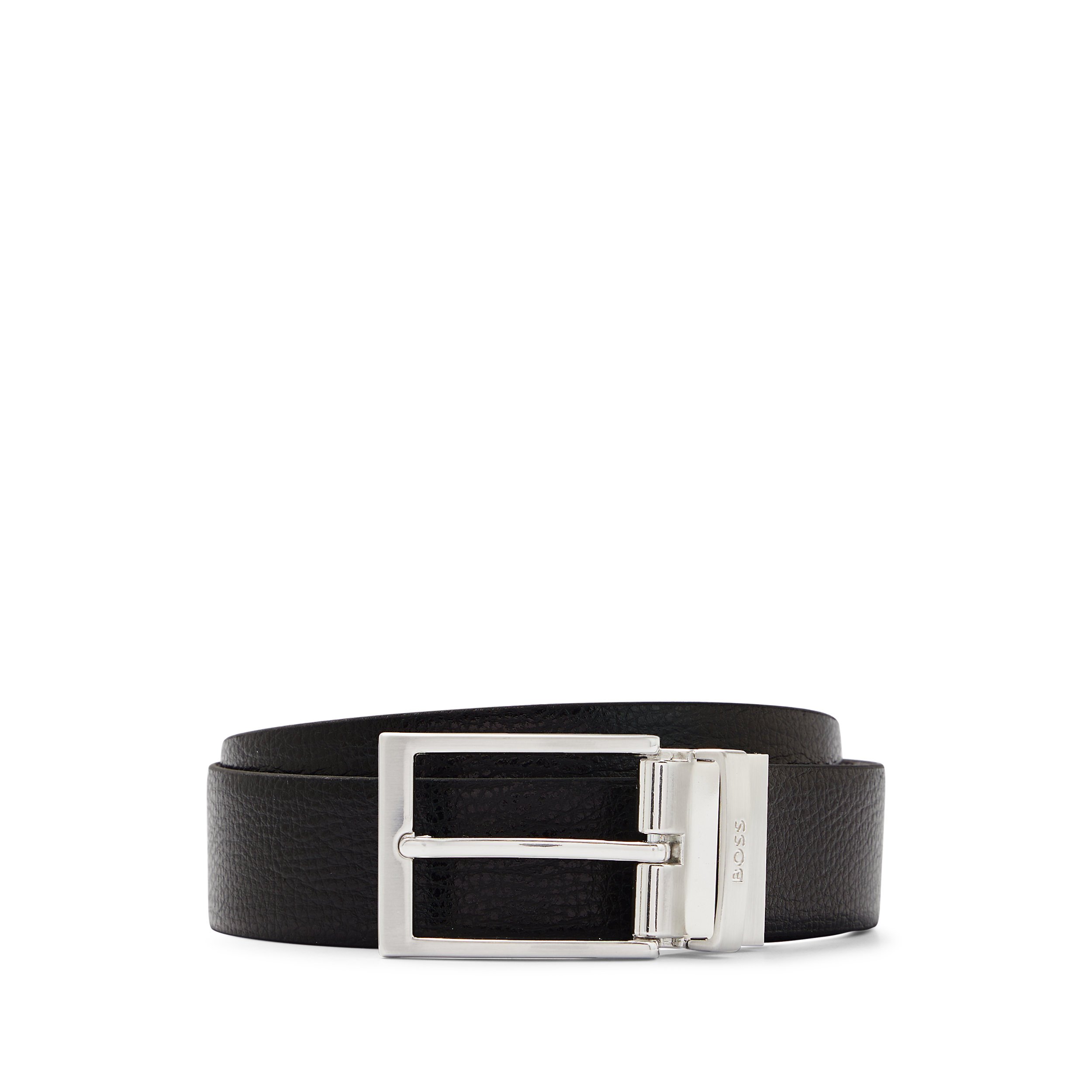 BOSS leren heren riem, zwart