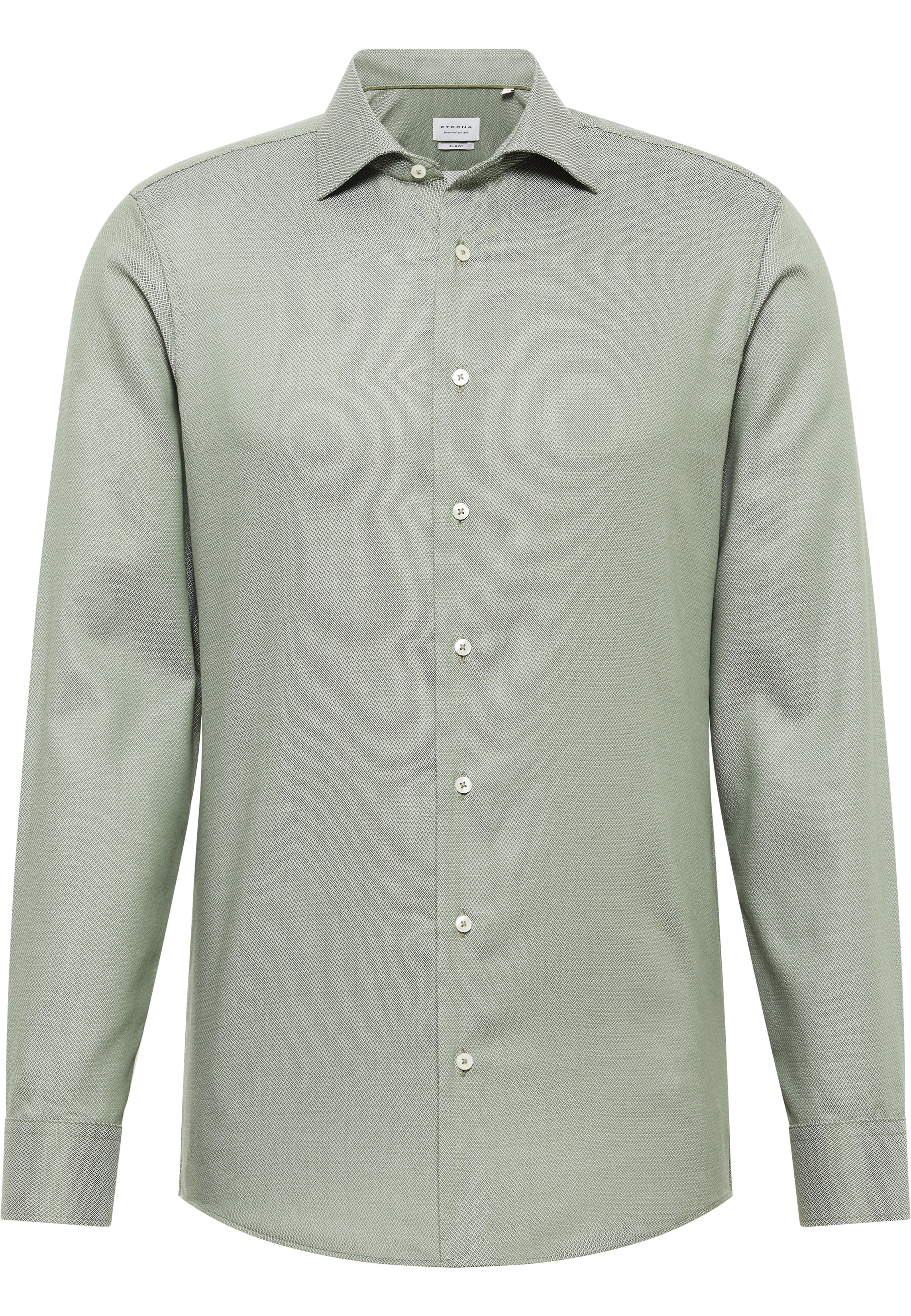 ETERNA slim fit overhemd, structuur, groen