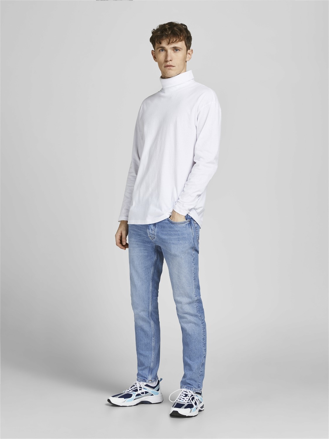 JACK & JONES Tim Original regular fit, heren jeans, denimblauw