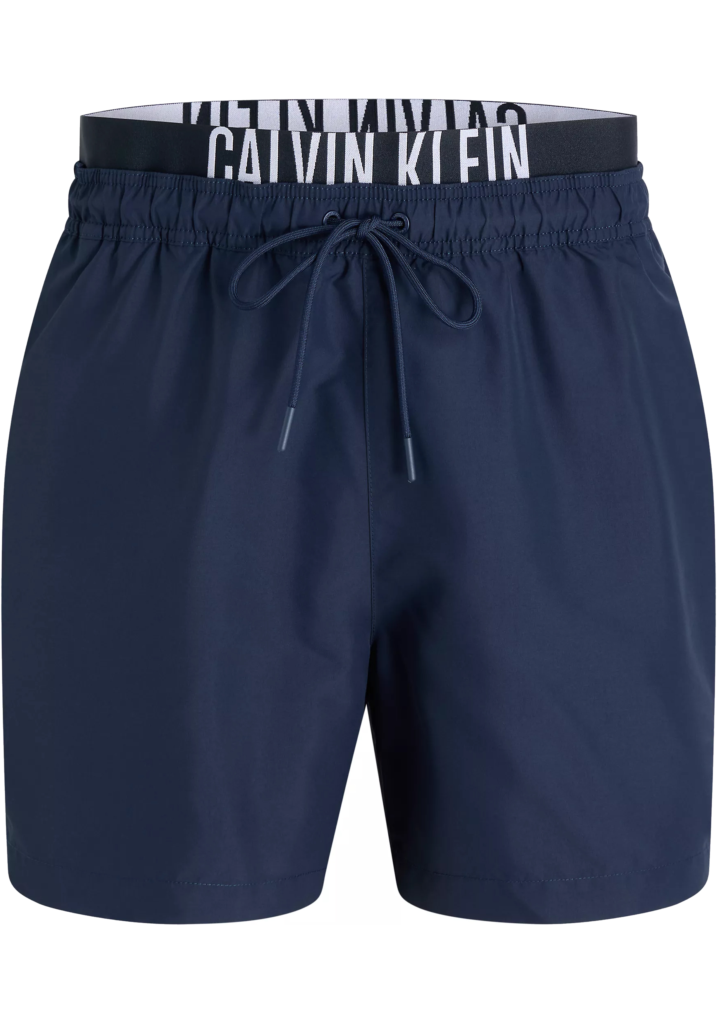 Calvin Klein Medium Drawstring Double Waistband swimshort, heren zwembroek, donkerblauw