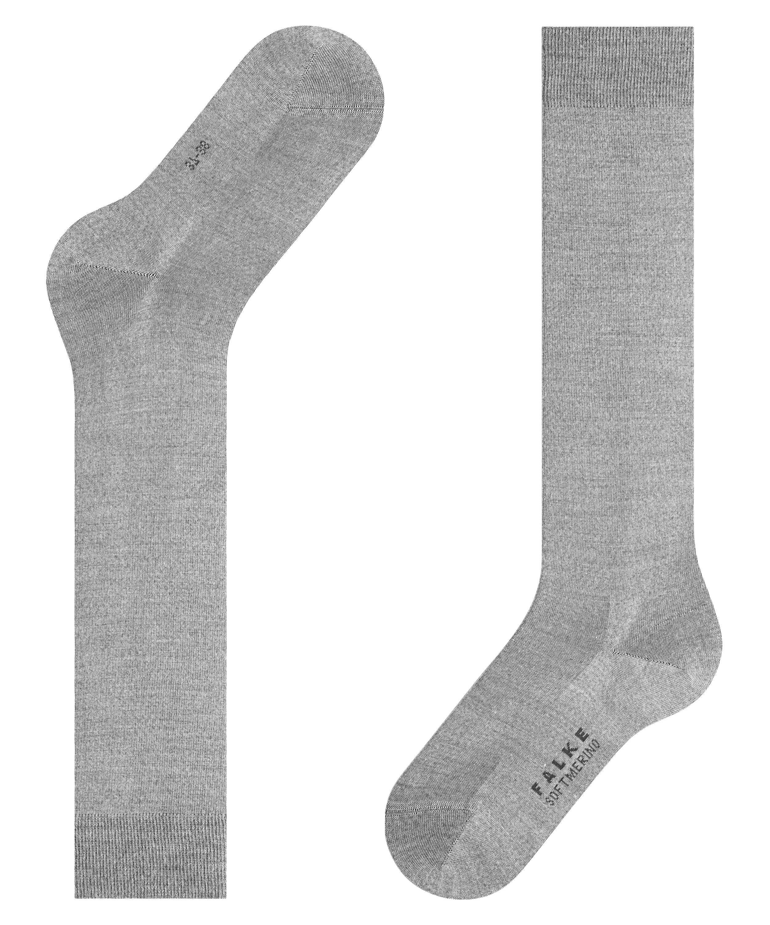 FALKE Softmerino dames kniekousen, grijs (light grey mel.)