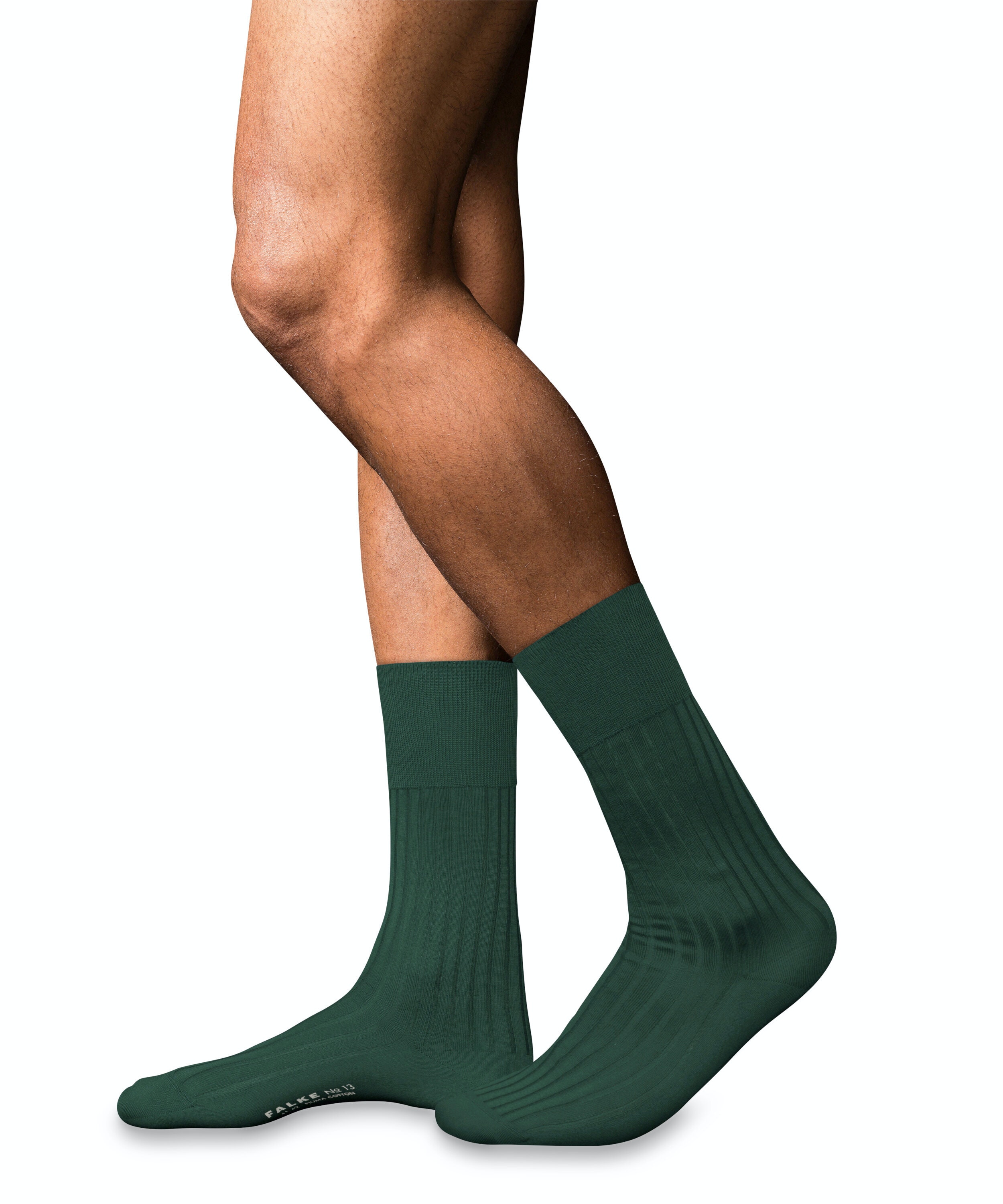 FALKE No. 13 Finest Piuma Cotton herensokken, groen (hunter green)