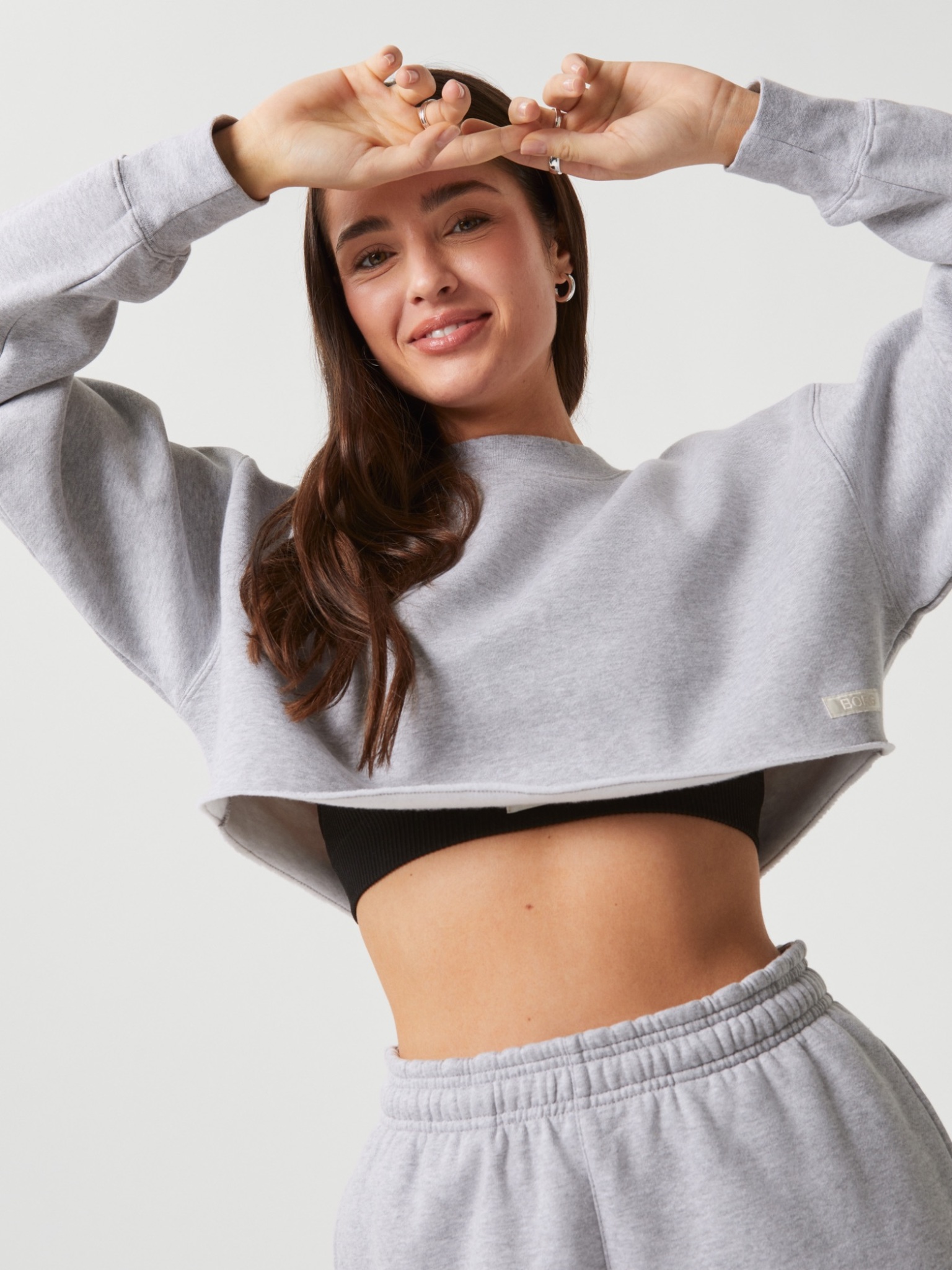 Bjorn Borg dames Studio oversized cropped crew, grijs