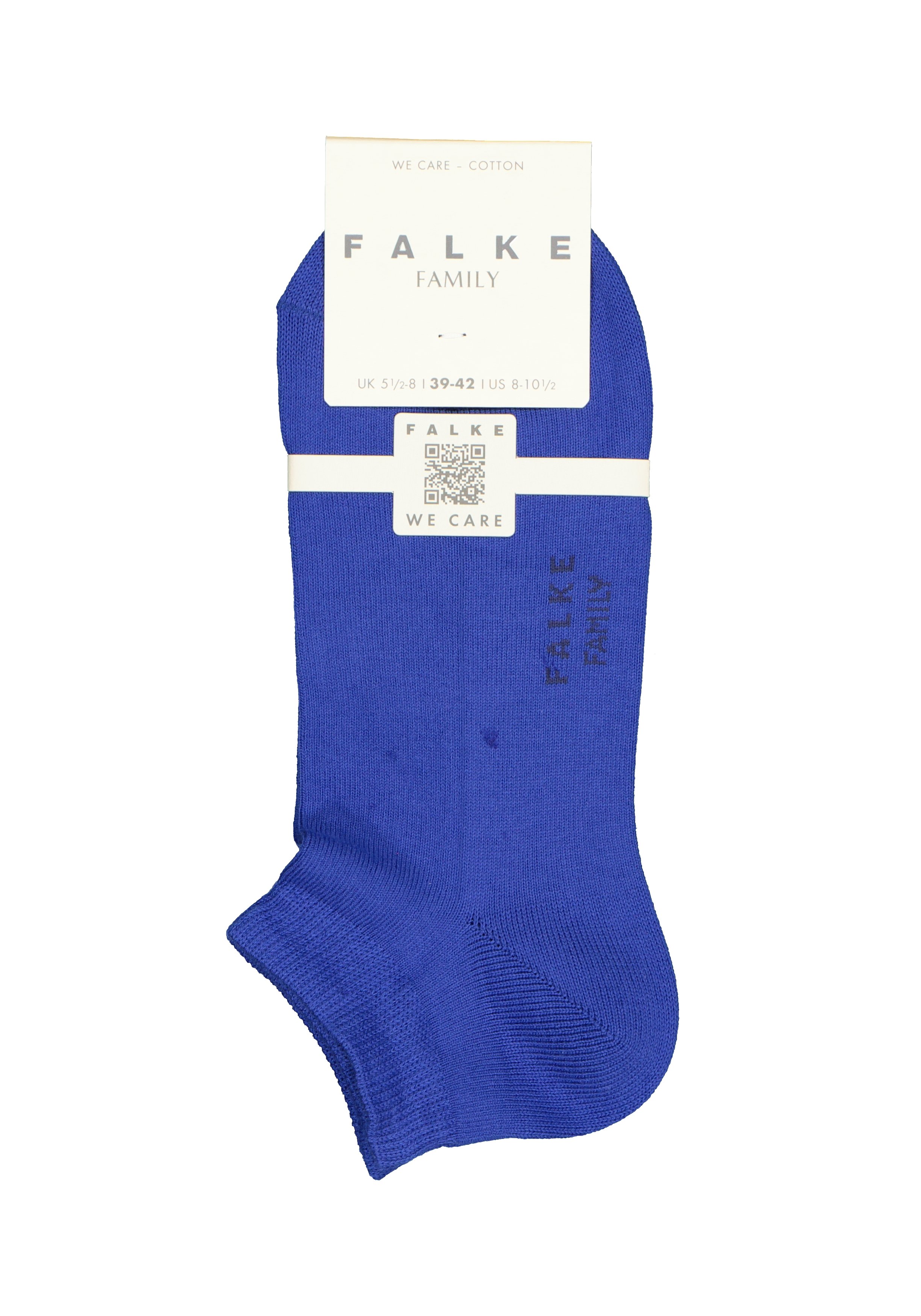 FALKE Family dames enkelsokken, katoen, kobalt blauw (imperial)