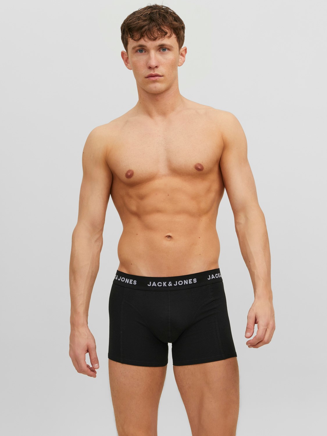 JACK & JONES Jacanthony trunks (3-pack), heren boxers normale lengte, zwart, blauw en grijs