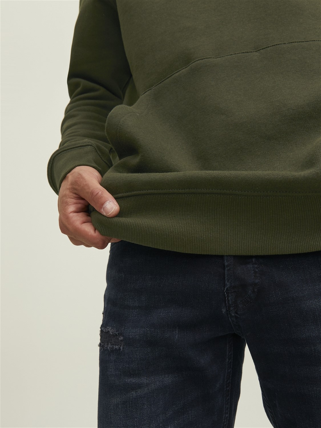 JACK & JONES Star basic sweat hood regular fit, heren hoodie katoenmengsel met capuchon, donker olijfgroen