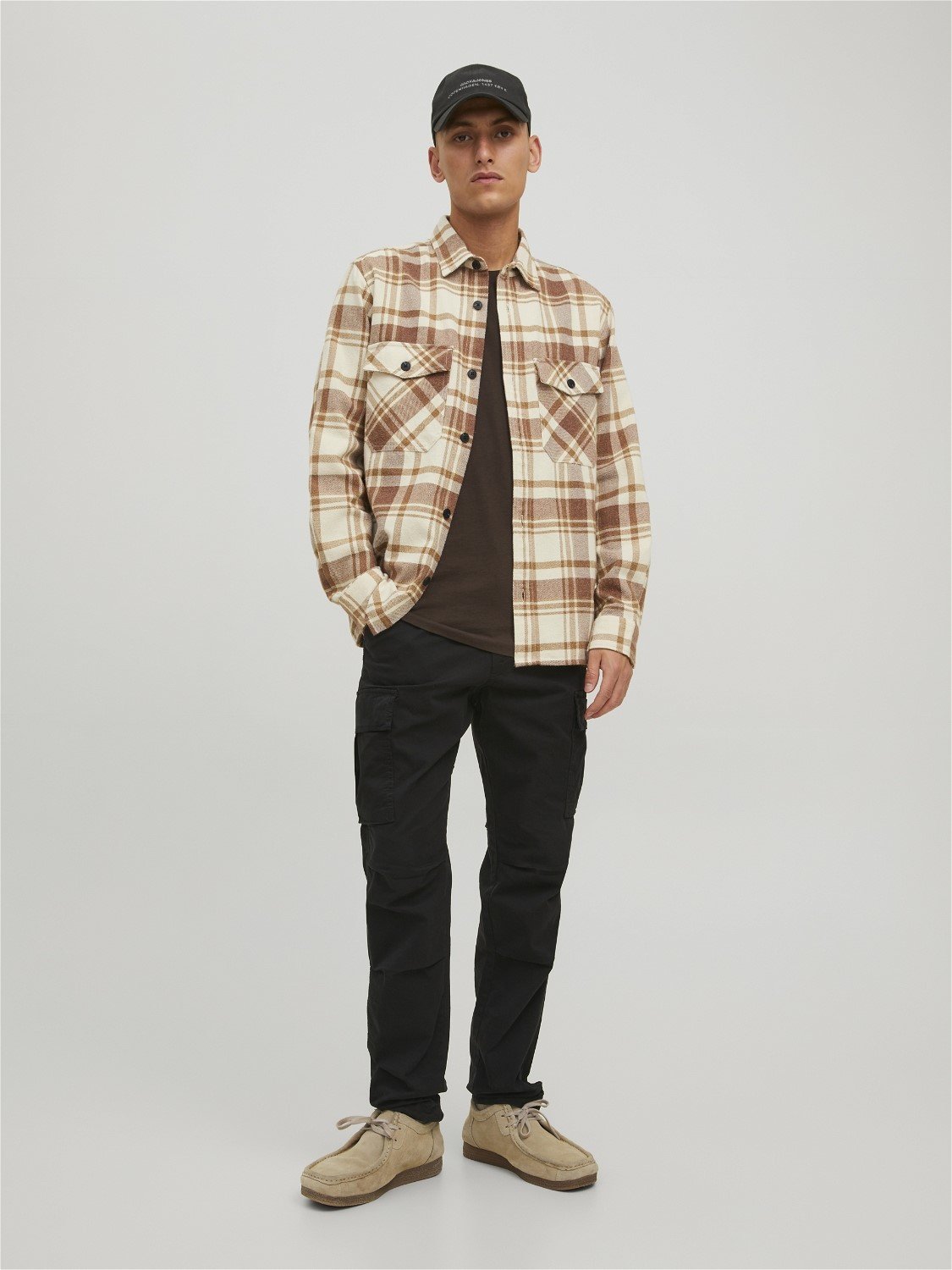 JACK & JONES Ace Tucker Cargoa loose fit, heren cargo broek, zwart