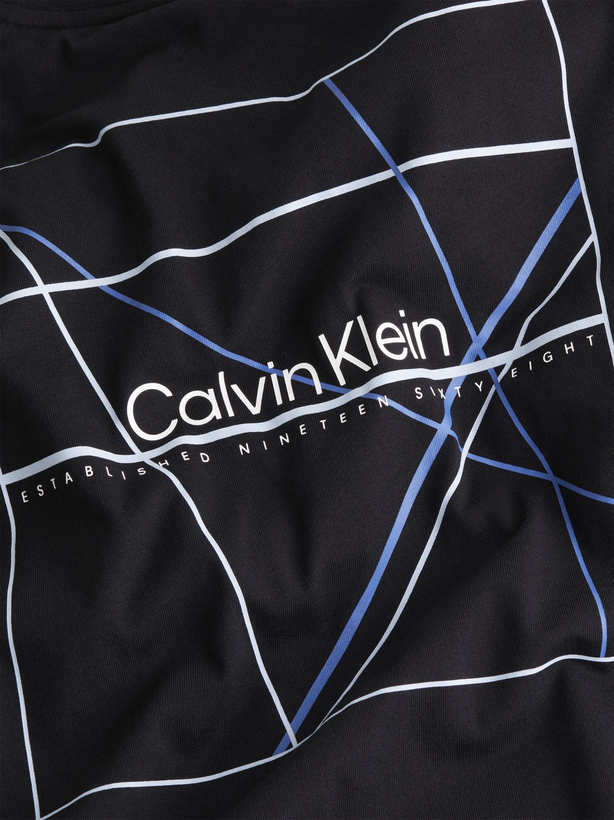 Calvin Klein Linear Back Graphic T-shirt, heren T-shirt korte mouw O-hals, zwart dessin