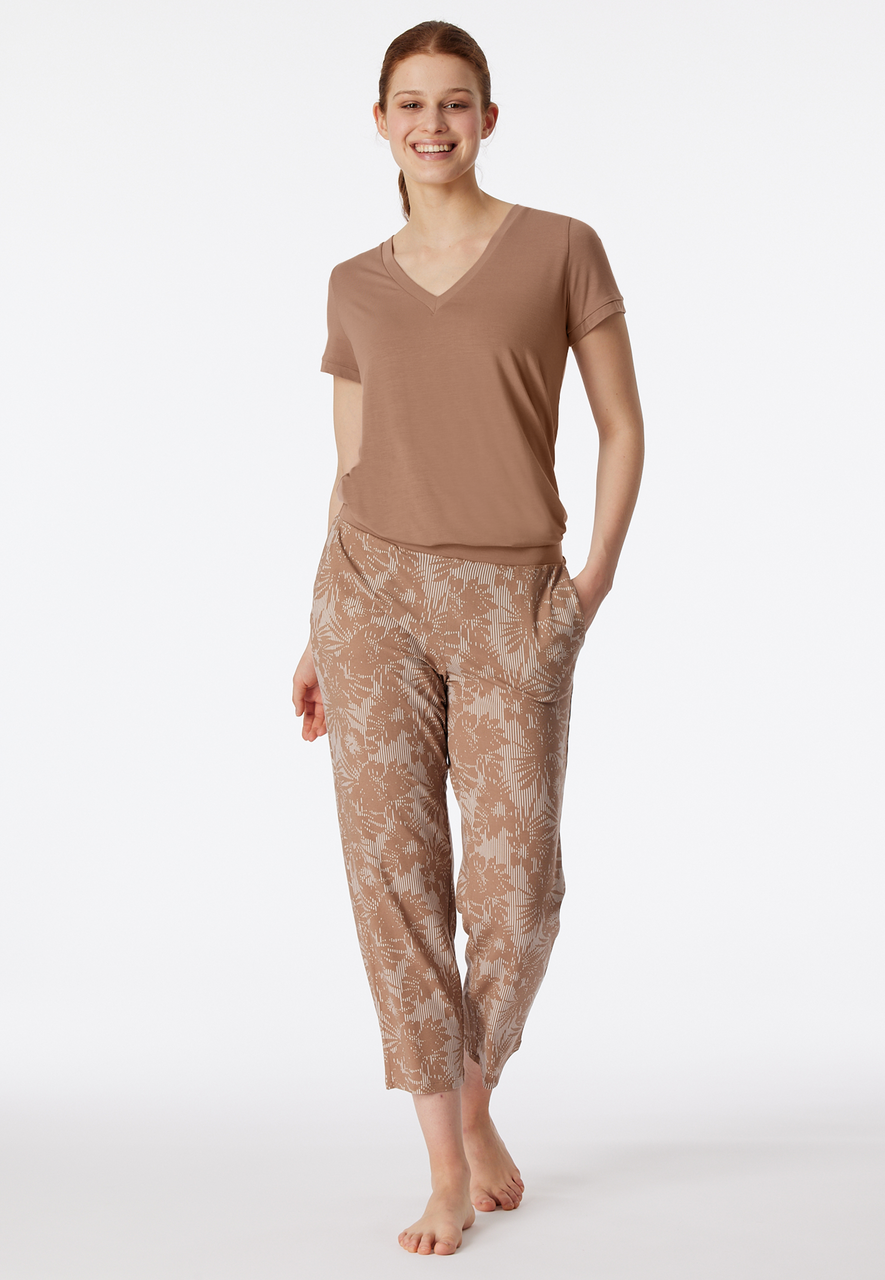 SCHIESSER selected! premium inspiration pyjamaset, dames pyjama 7/8 lang klei