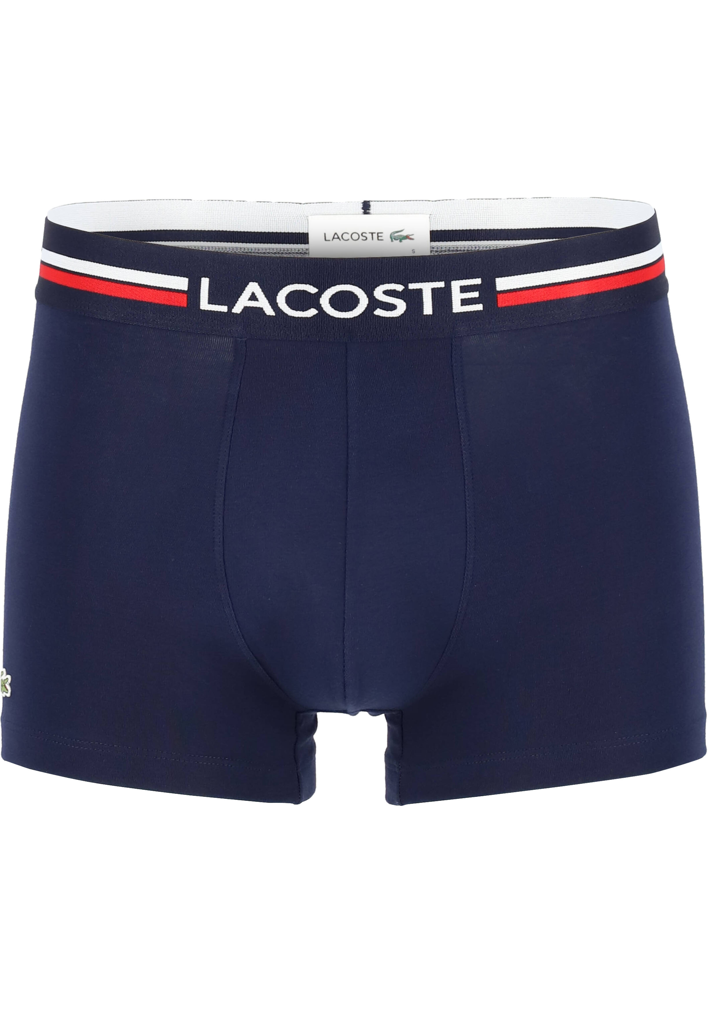 Lacoste Boxer Trunks (3-pack), heren boxers kort, rood, grijs en blauw