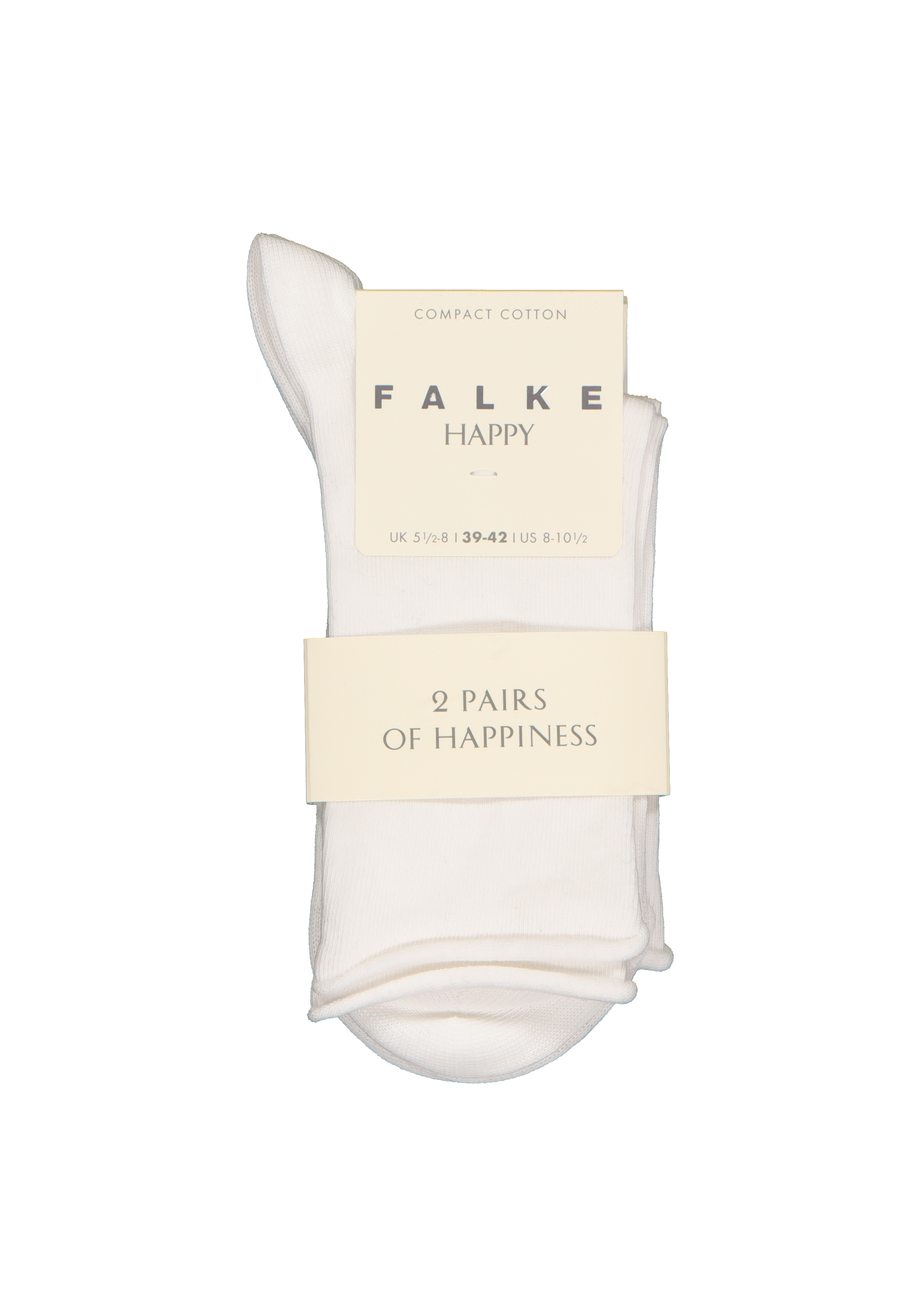 FALKE Happy damessokken (2-pack), katoen, wit (white)