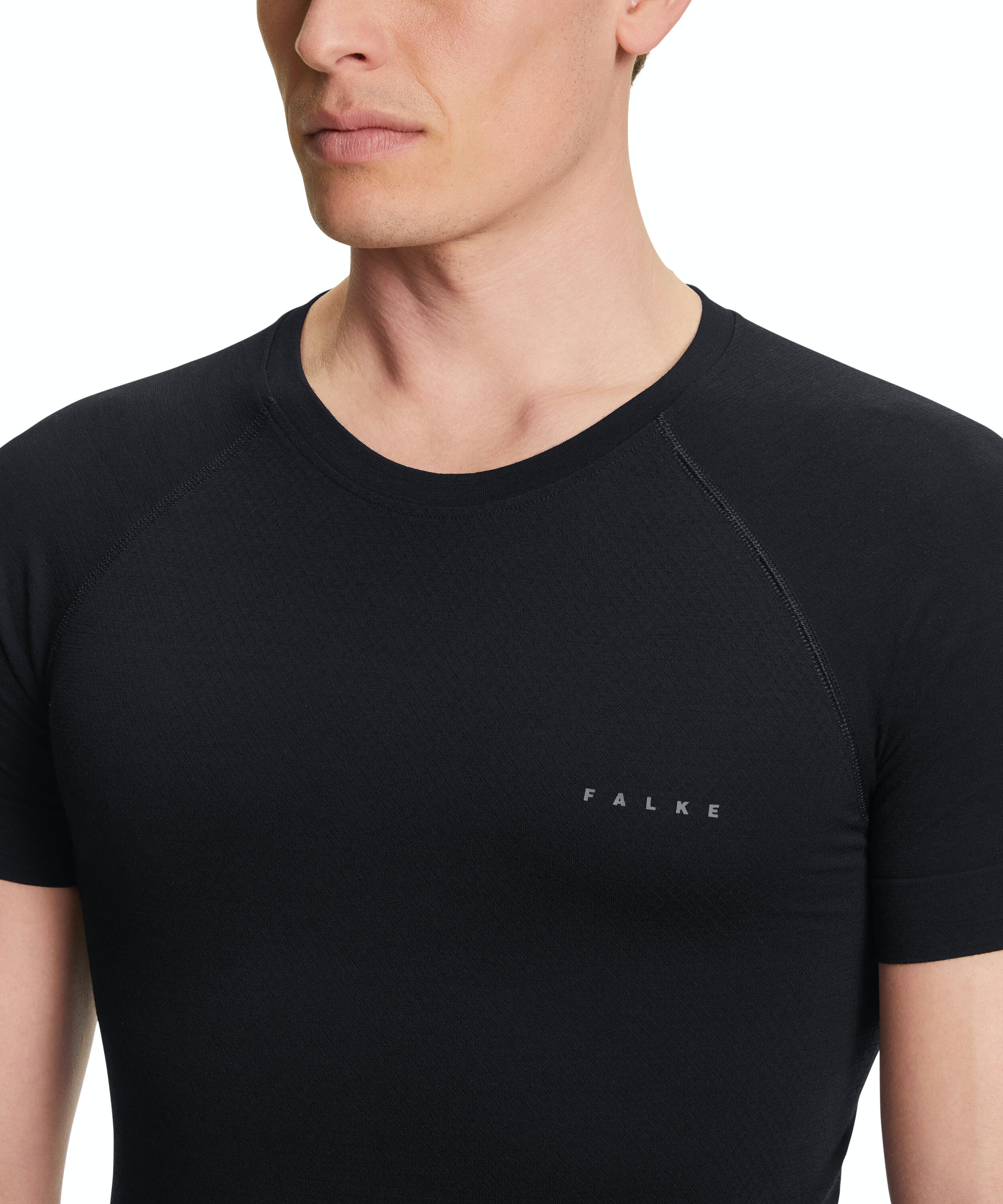 FALKE heren T-shirt Wool-Tech Light, thermoshirt, zwart (black)