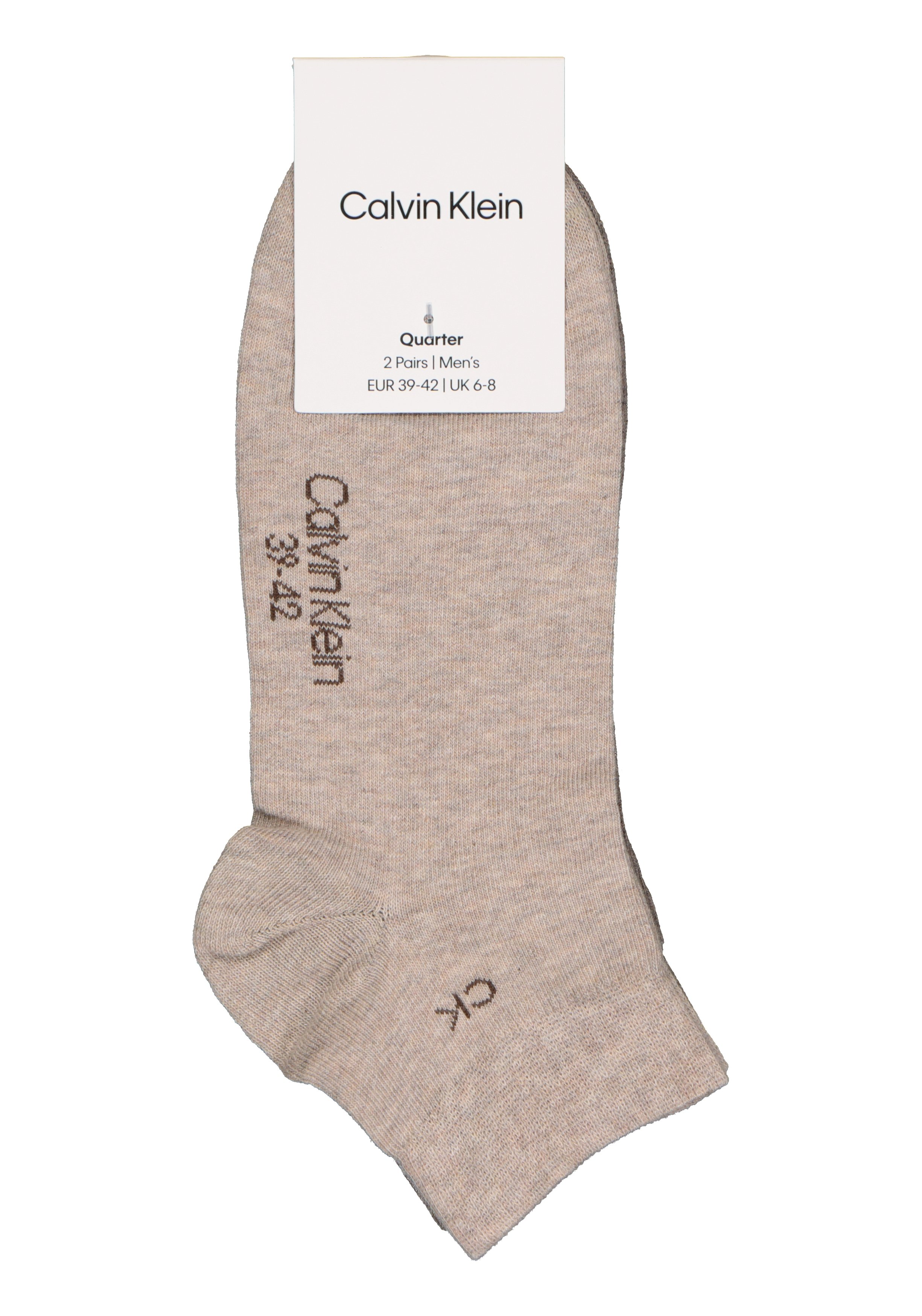 Calvin Klein herensokken Simon (2-pack), hoge enkelsokken, beige en lichtbruin