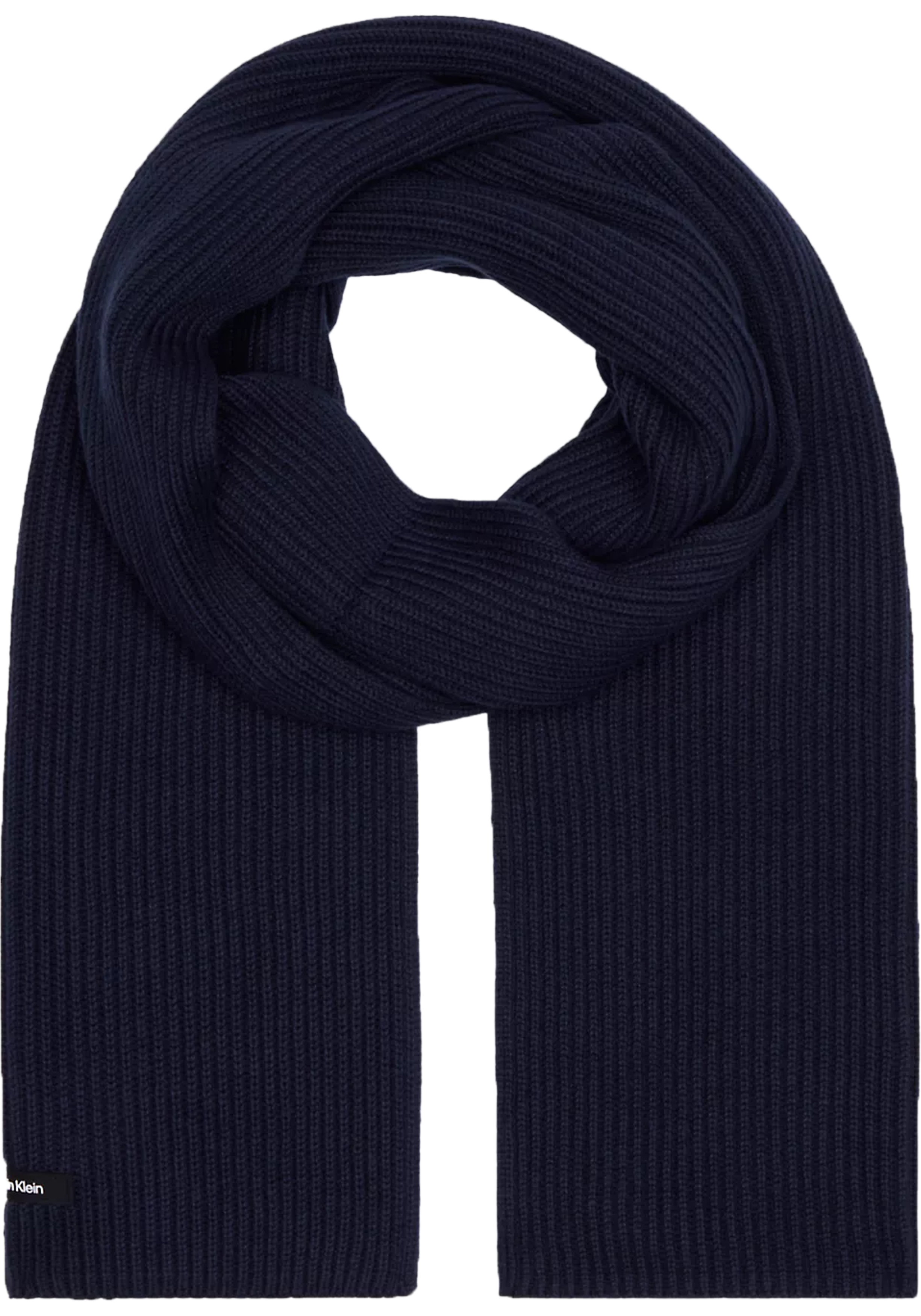 Calvin Klein sjaal, classic cotton rib scarf, donkerblauw