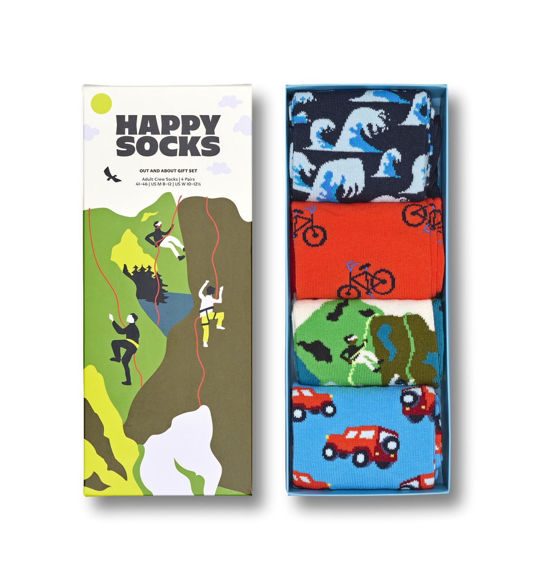 Happy Socks Out And About Socks Gift Set (4-pack), unisex sokken in cadeauverpakking