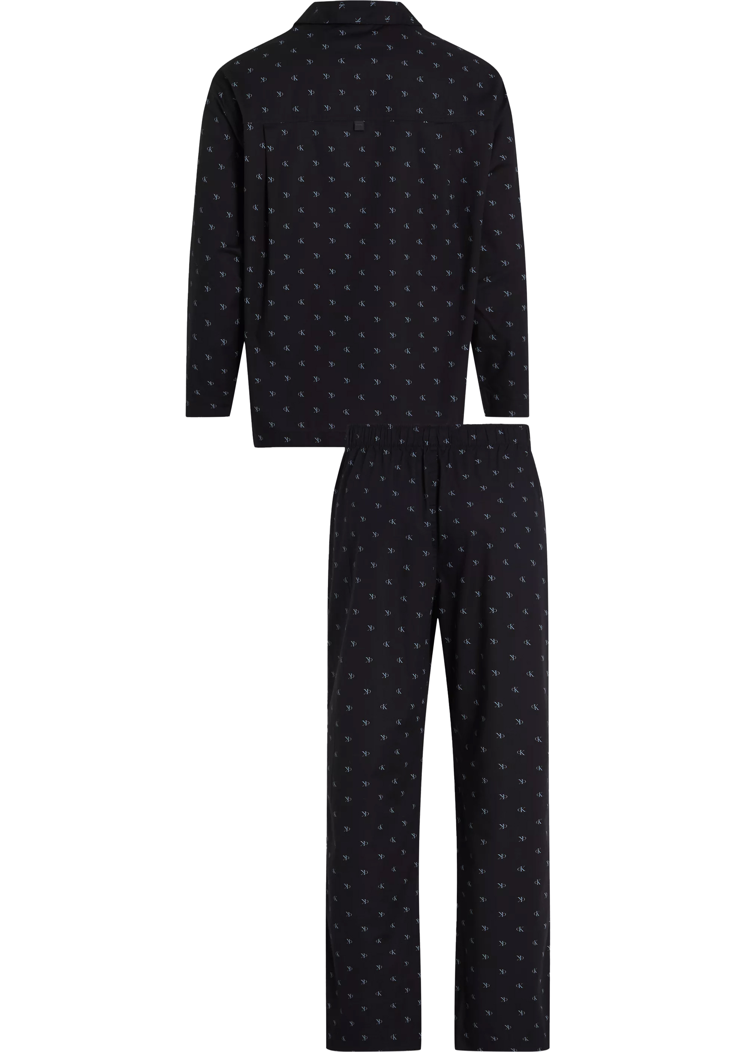 Calvin Klein heren pyjama met knoopjes, zwart dessin