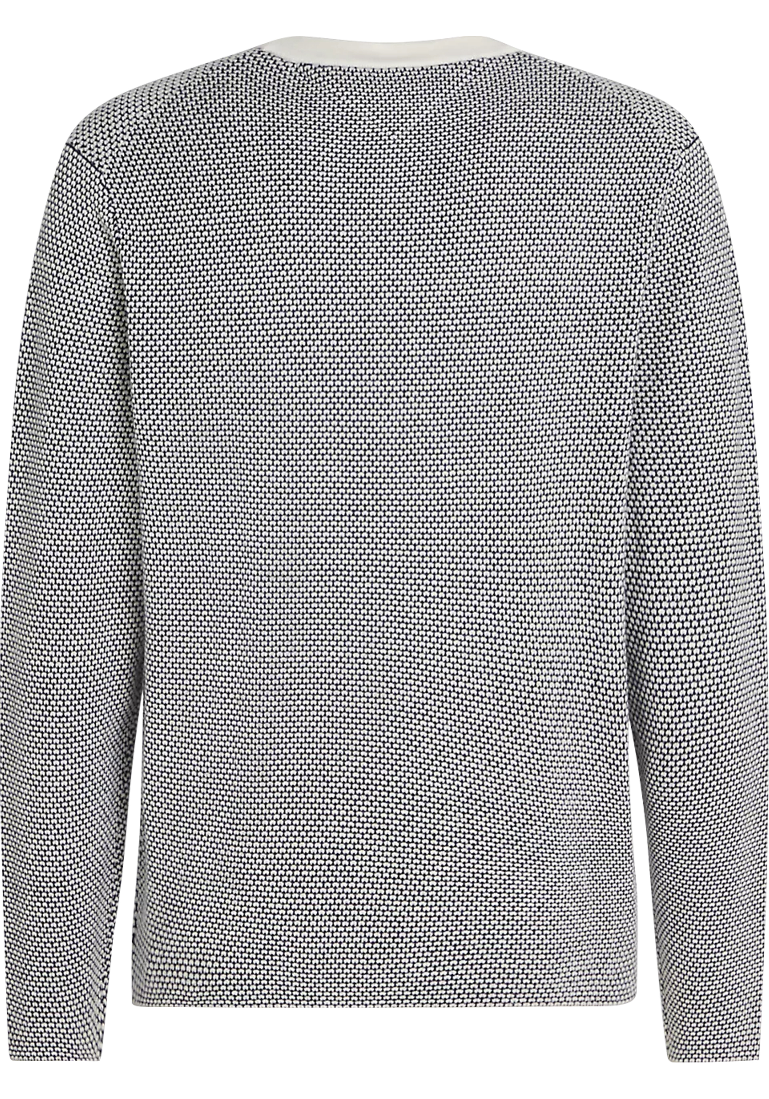 Tommy Hilfiger heren pullover katoen, grijs met off white boorden