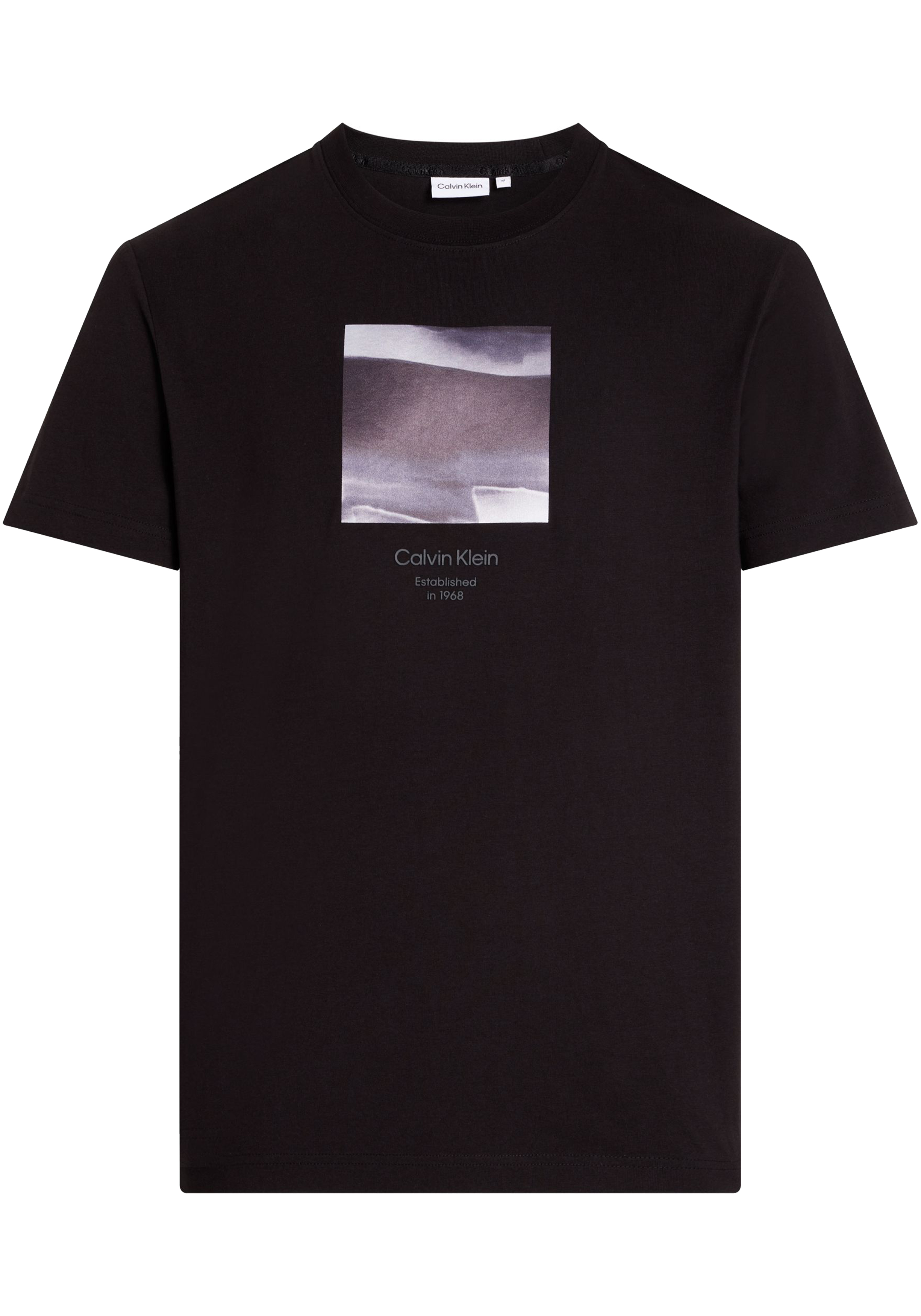 Calvin Klein Diffused Graphic T-shirt, heren T-shirt korte mouw O-hals, zwart dessin