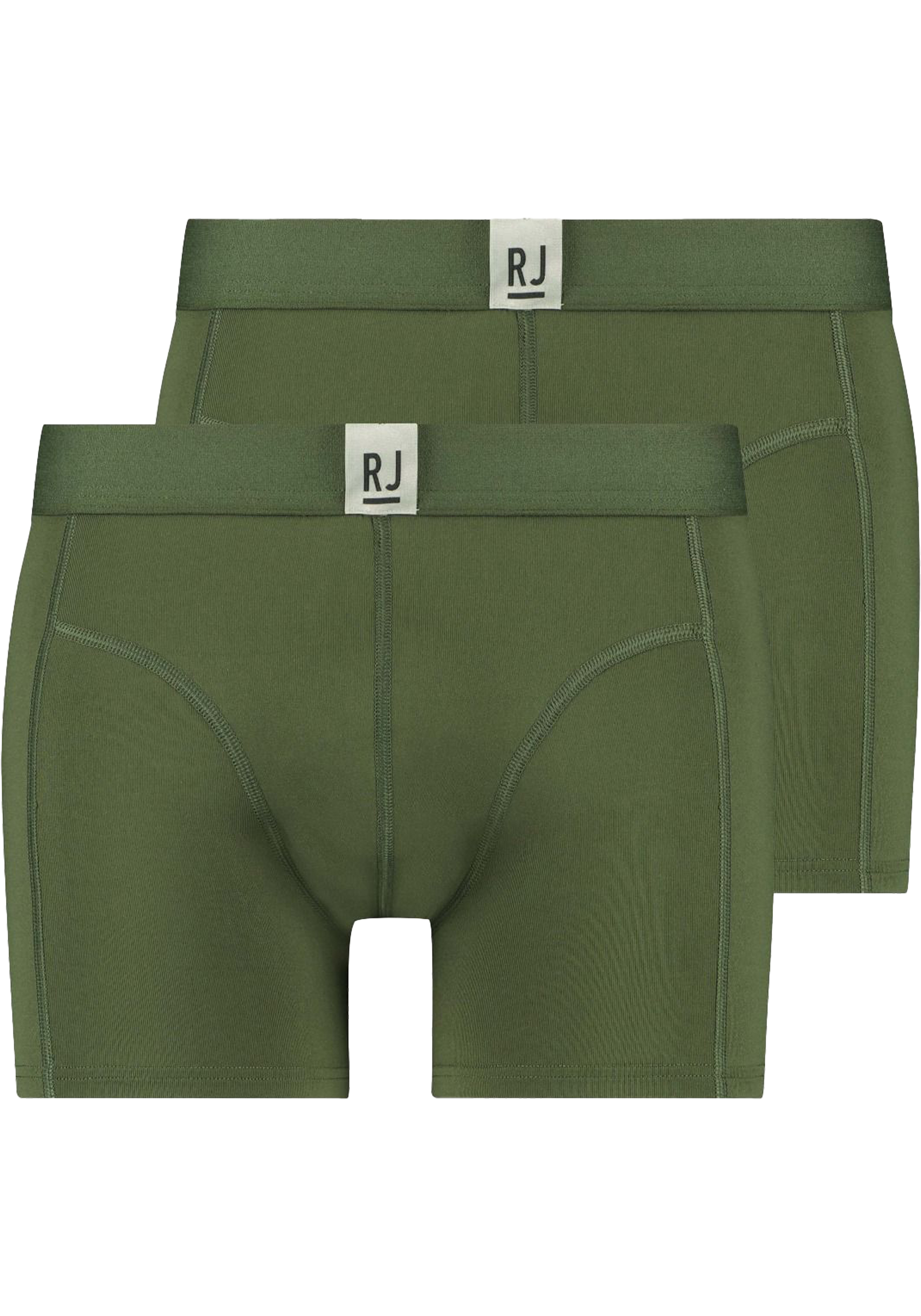 RJ Bodywear Pure Color Jort boxer (2-pack), heren boxer lang, donkergroen