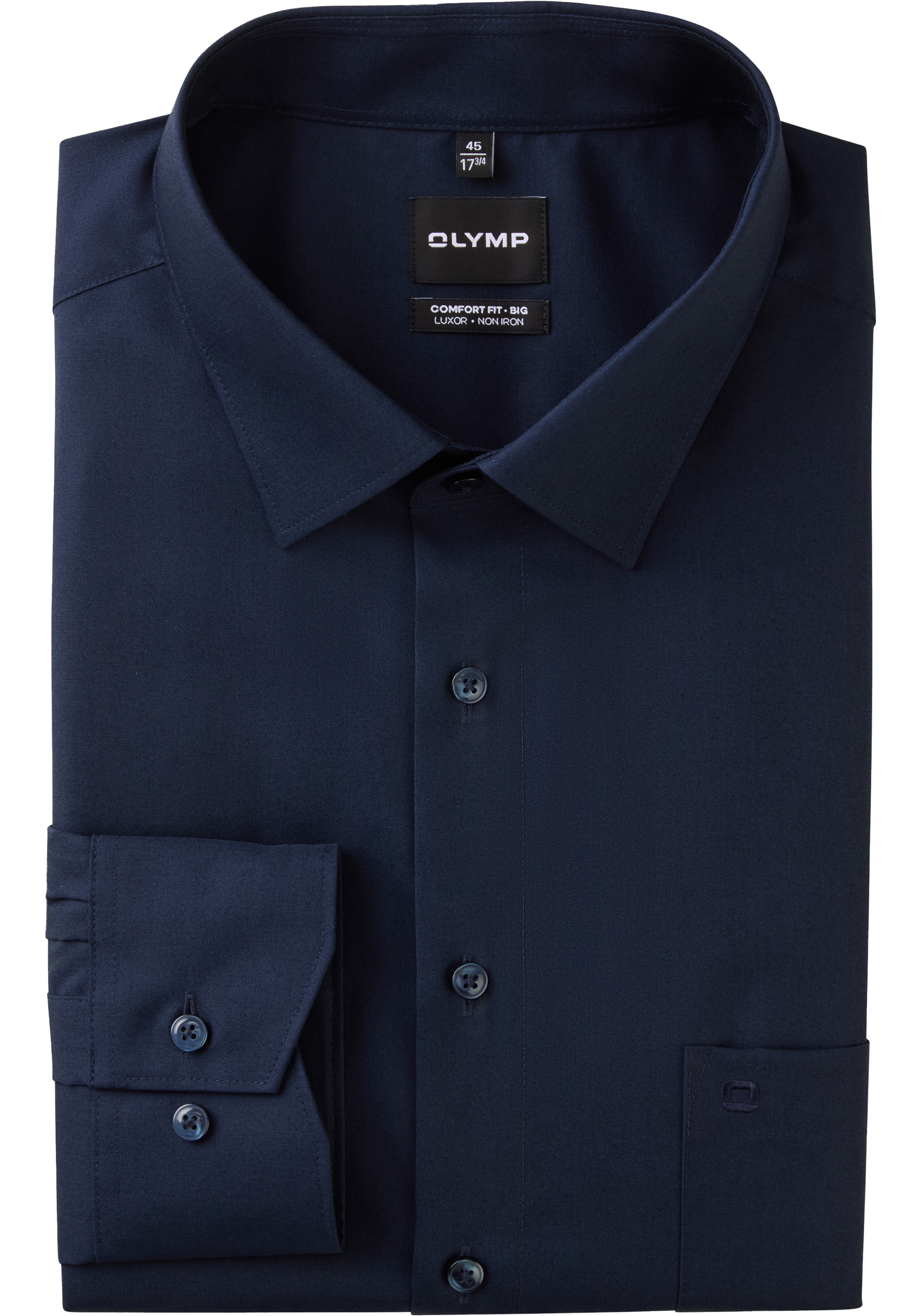 OLYMP Luxor comfort fit Big overhemd, popeline, donkerblauw