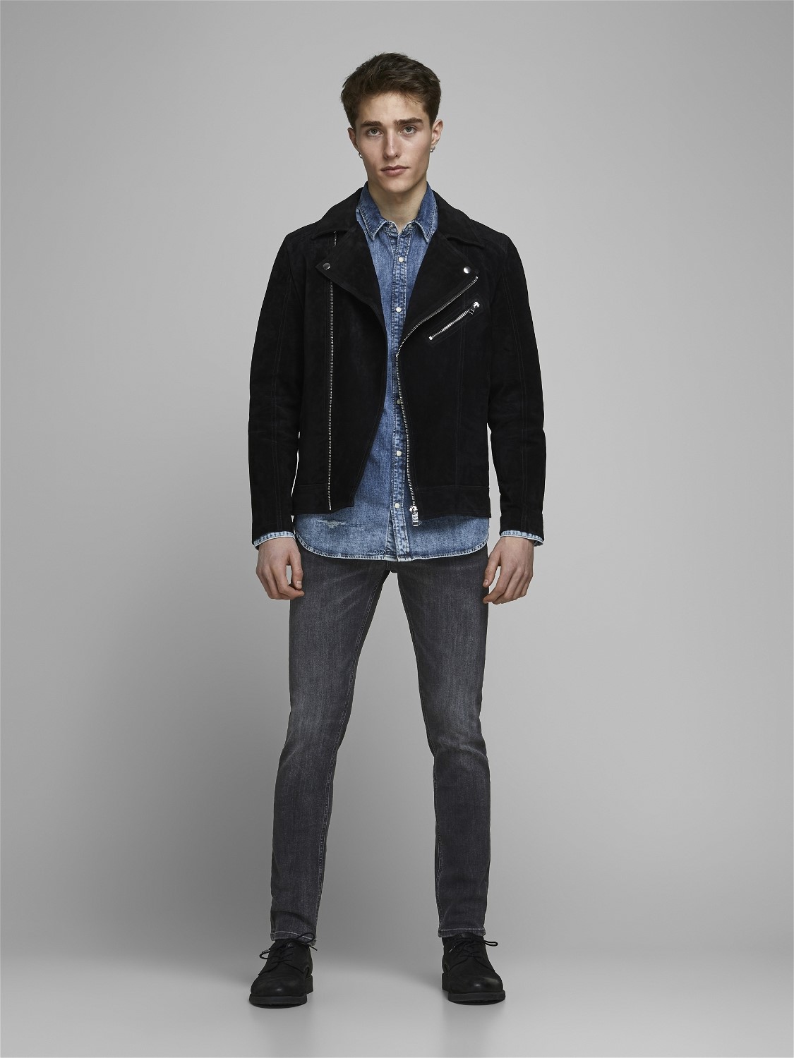 JACK & JONES Glenn Original loose fit, heren jeans, zwart denim