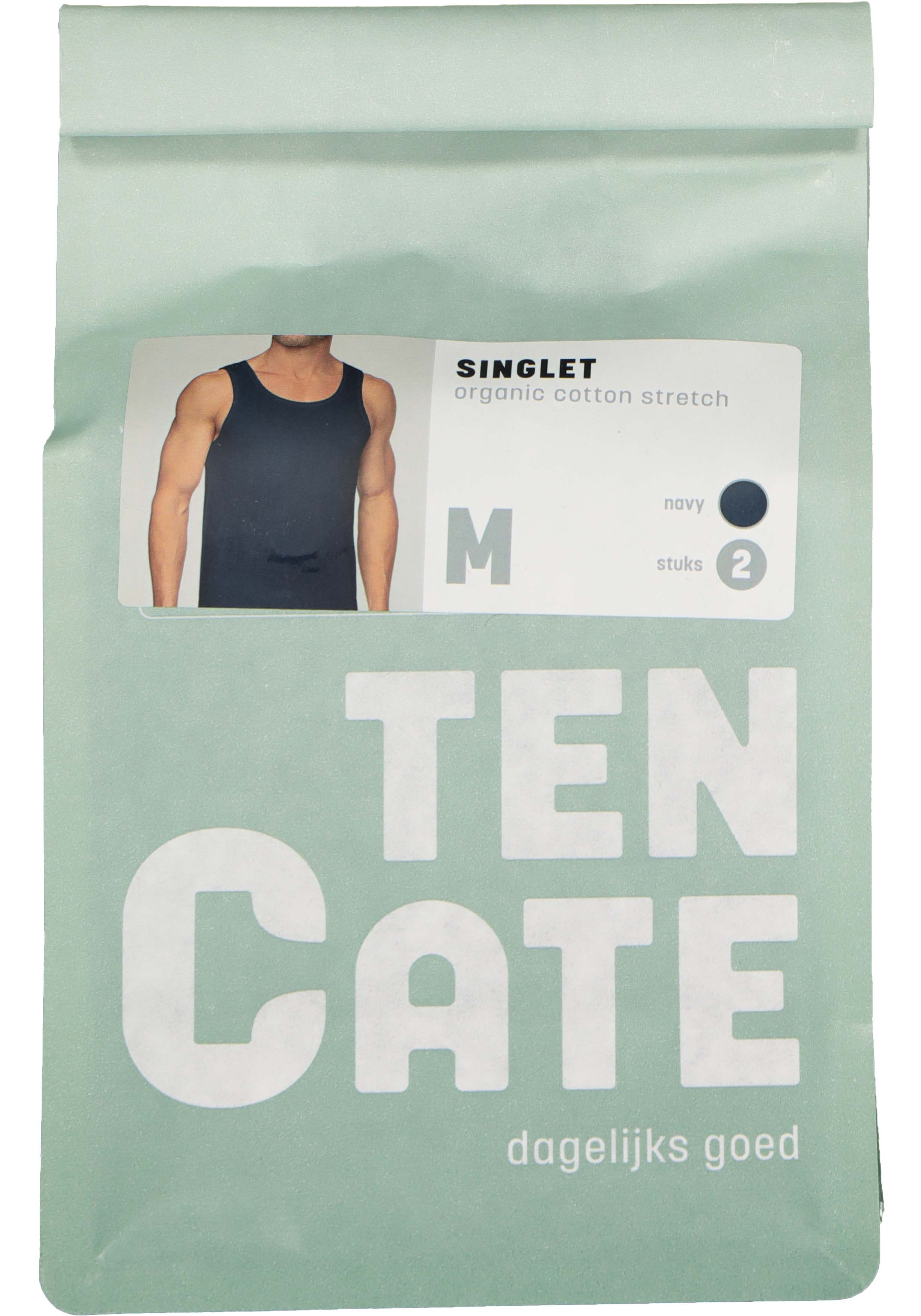 TEN CATE Basics men singlet (2-pack), heren hemden O-hals, blauw