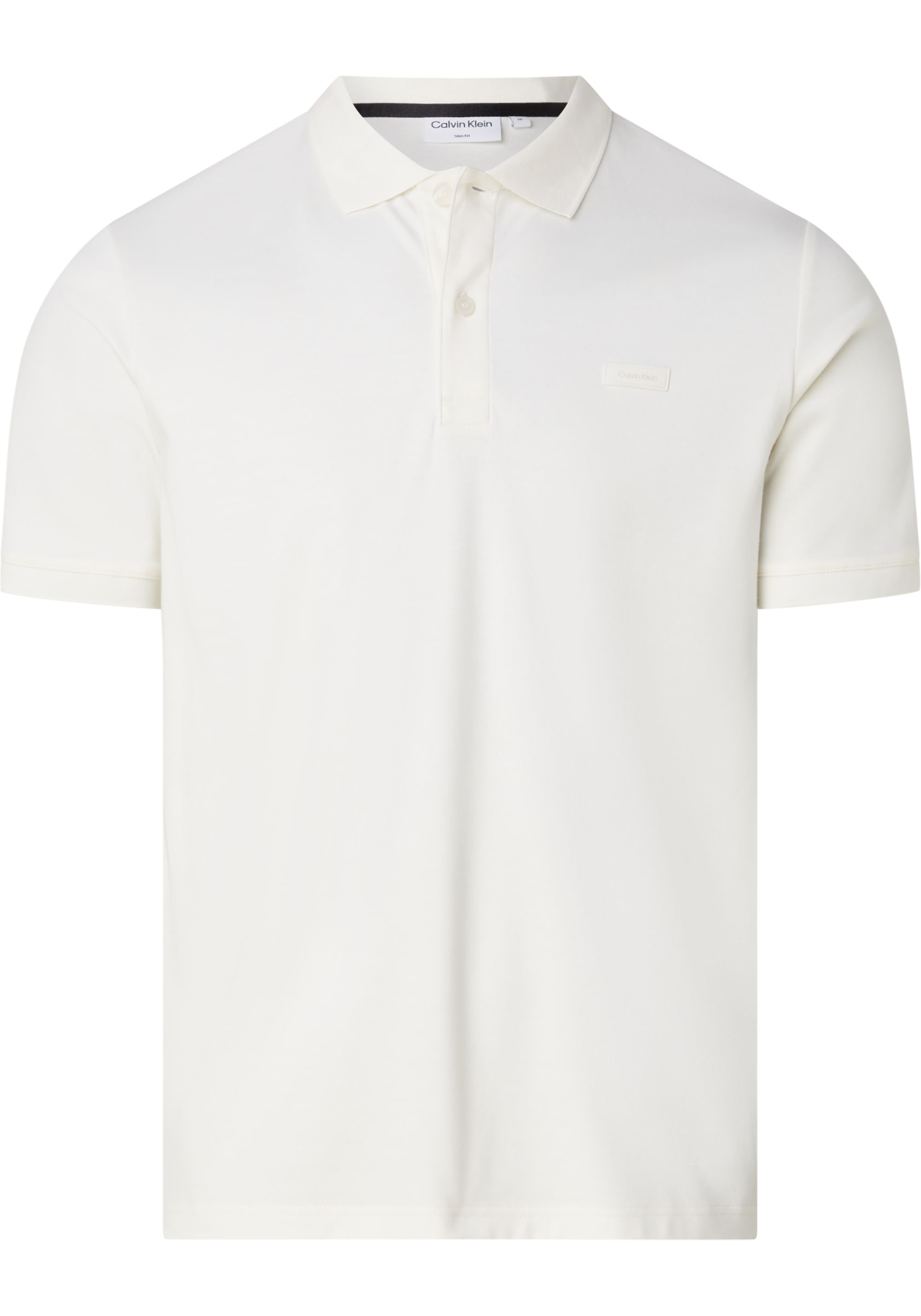 Calvin Klein Smooth Cotton Slim Polo, off white