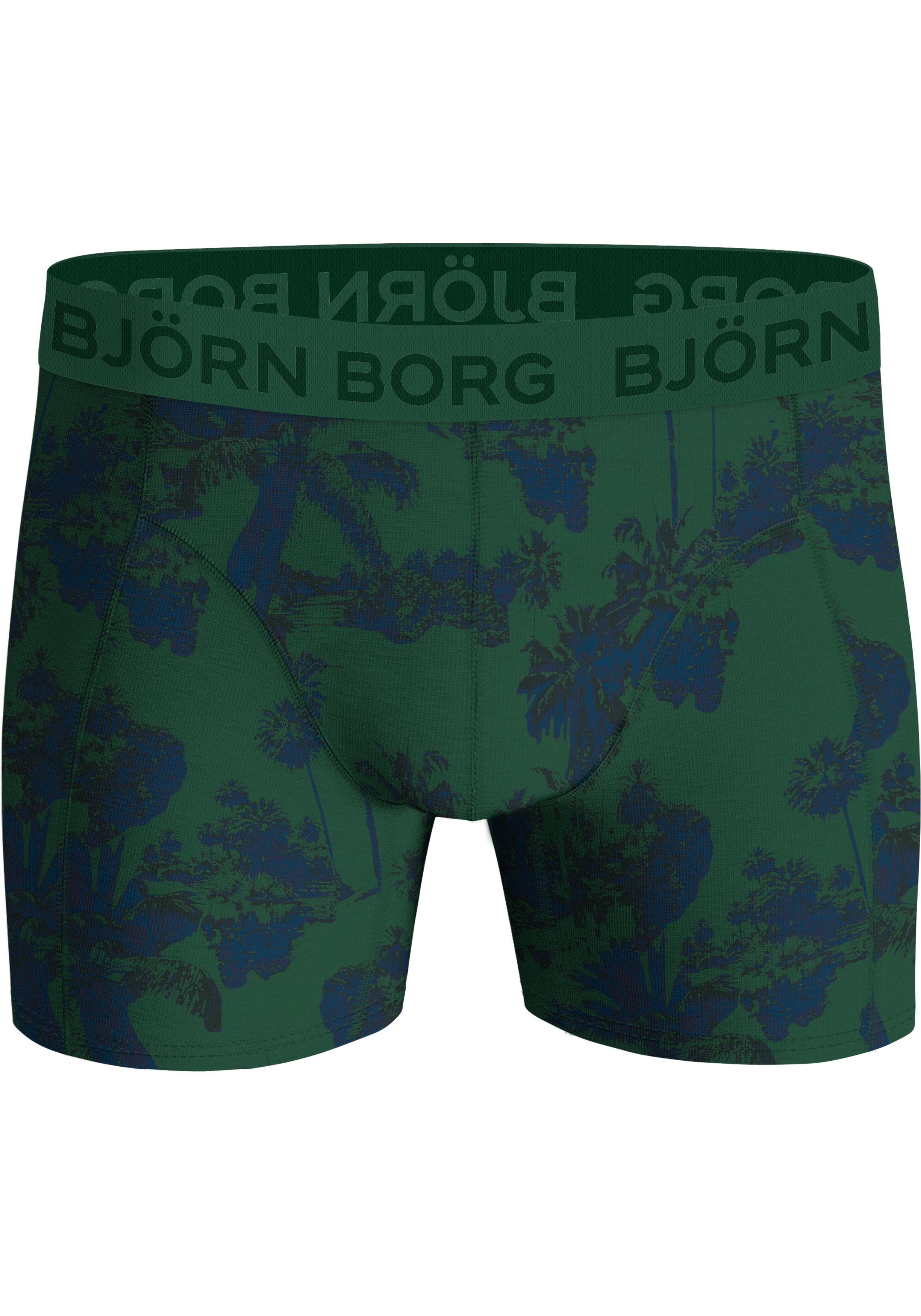 Bjorn Borg Cotton Stretch boxers, heren boxers normale lengte (7-pack), zwart , groen, donkerrood en groen met print