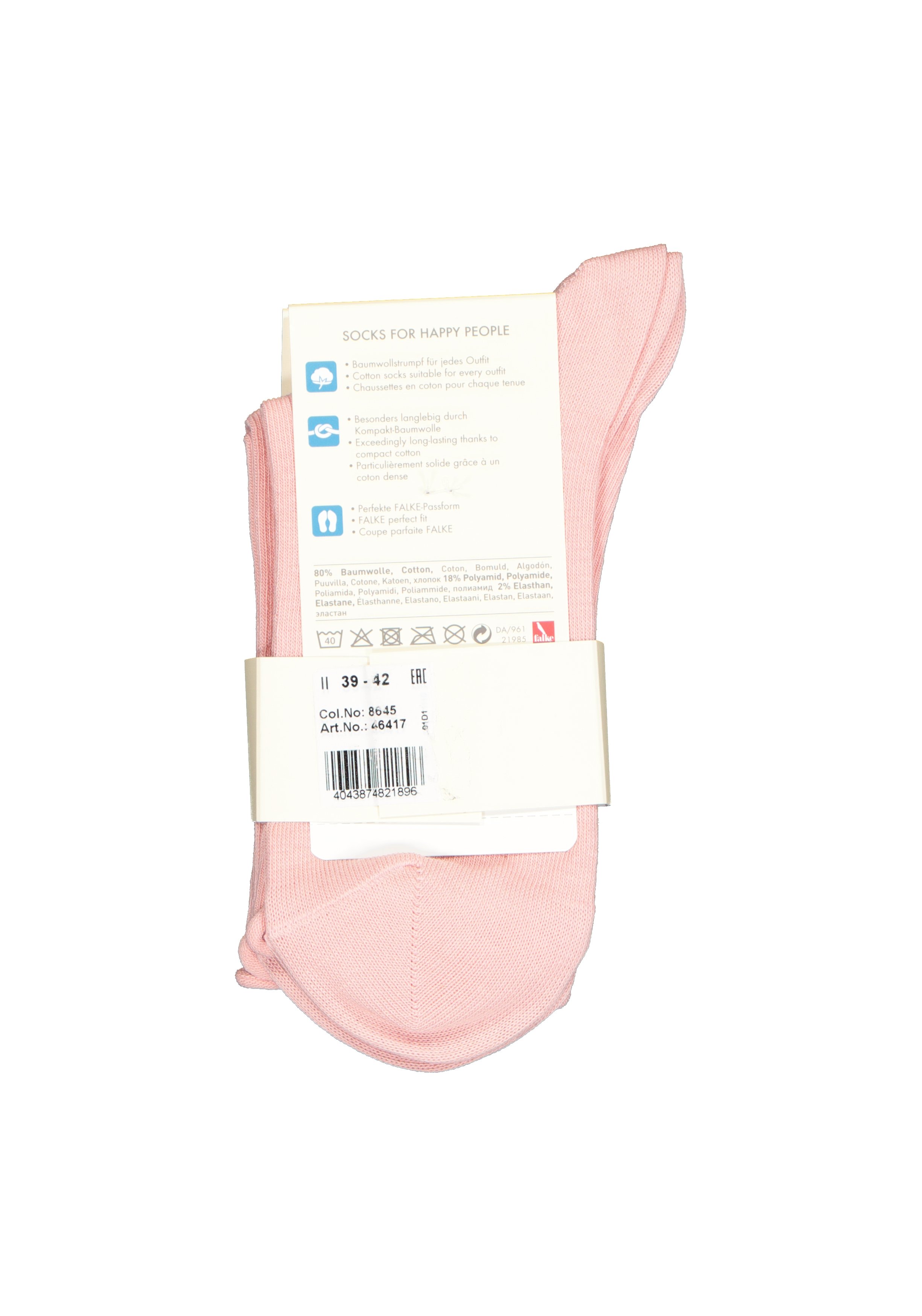 FALKE Happy damessokken (2-pack), katoen, roze (blossom)