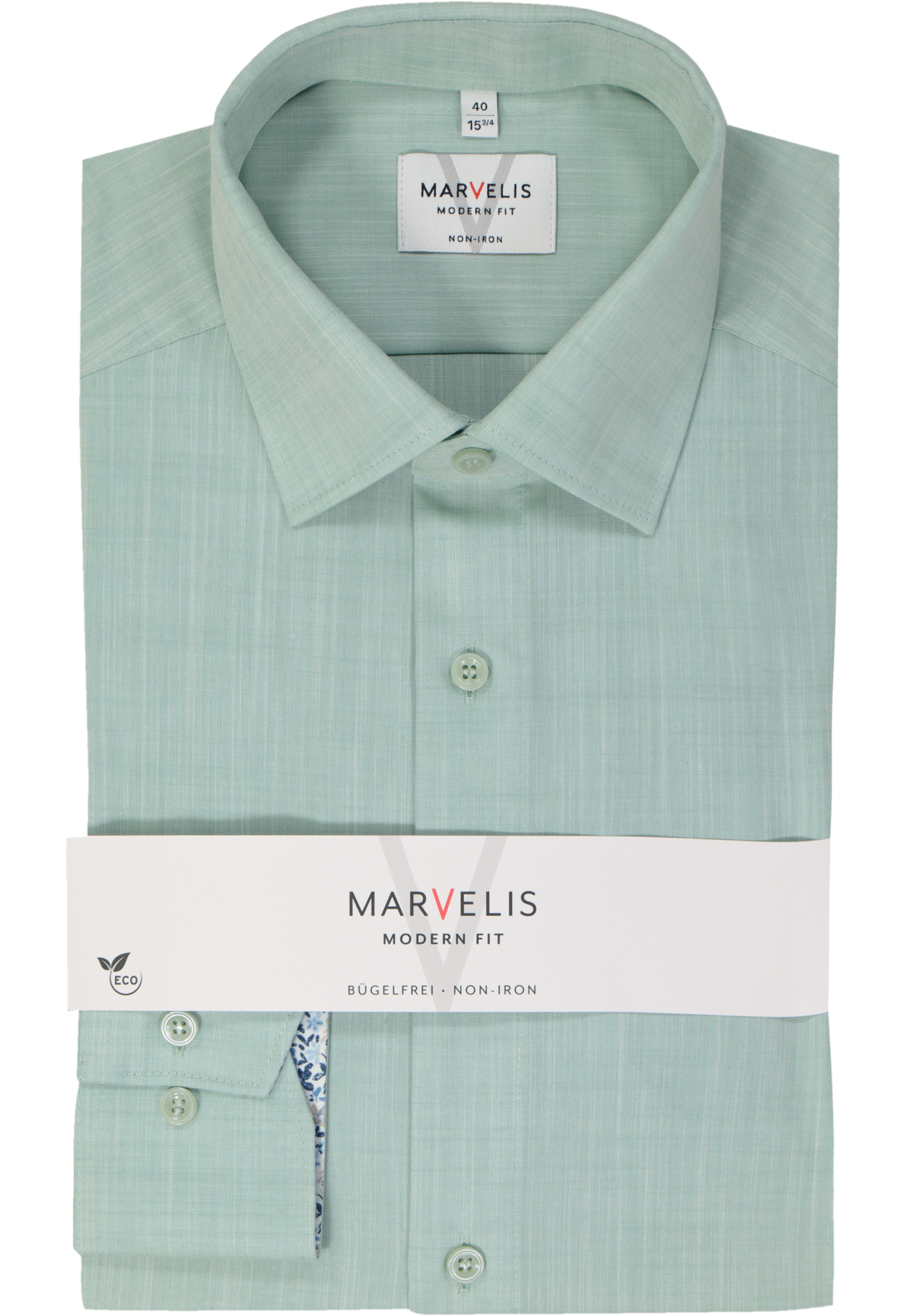 MARVELIS modern fit overhemd, popeline, lichtgroen