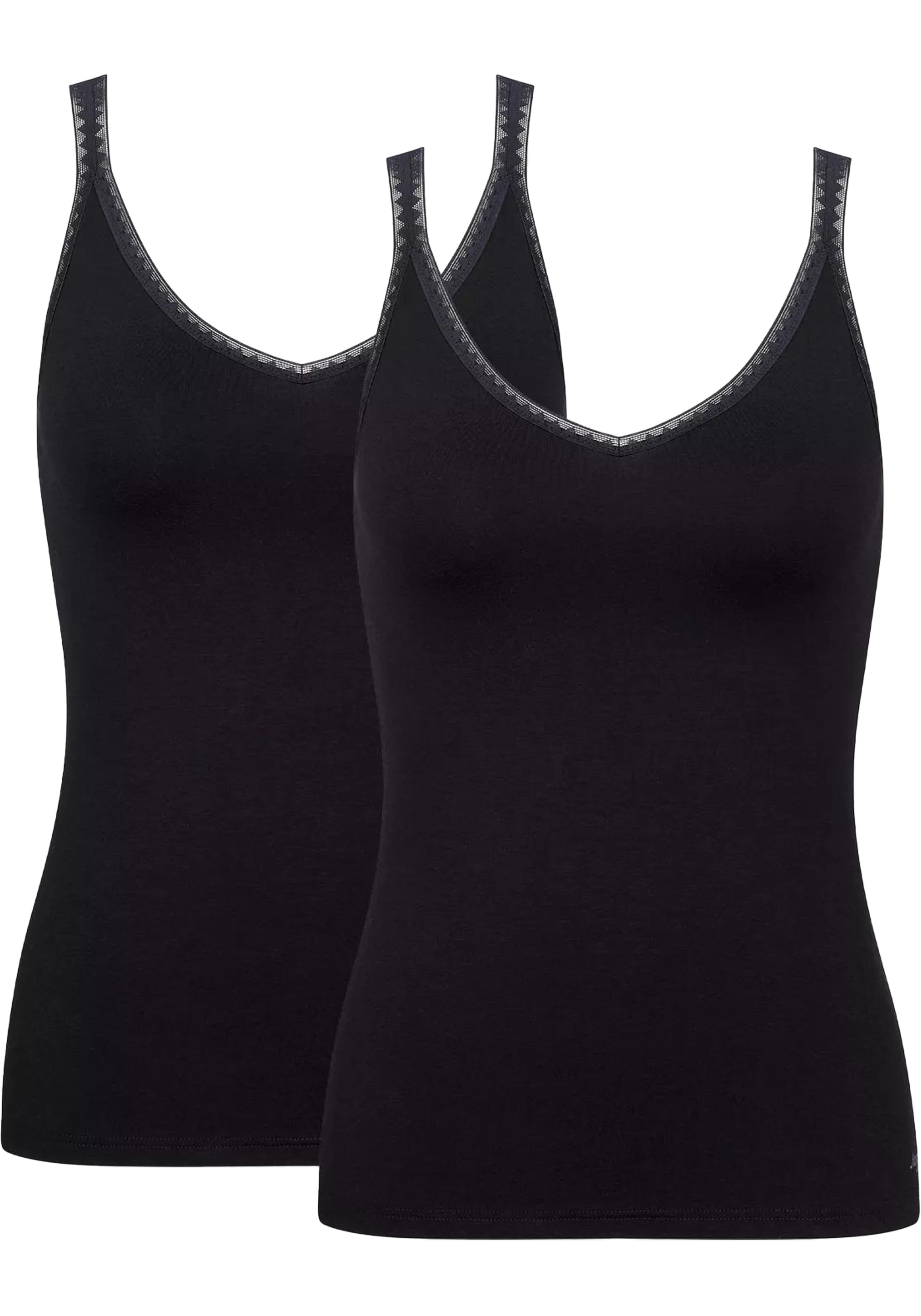 Sloggi Women GO Shirt 01 (2-pack), dames singlet, zwart