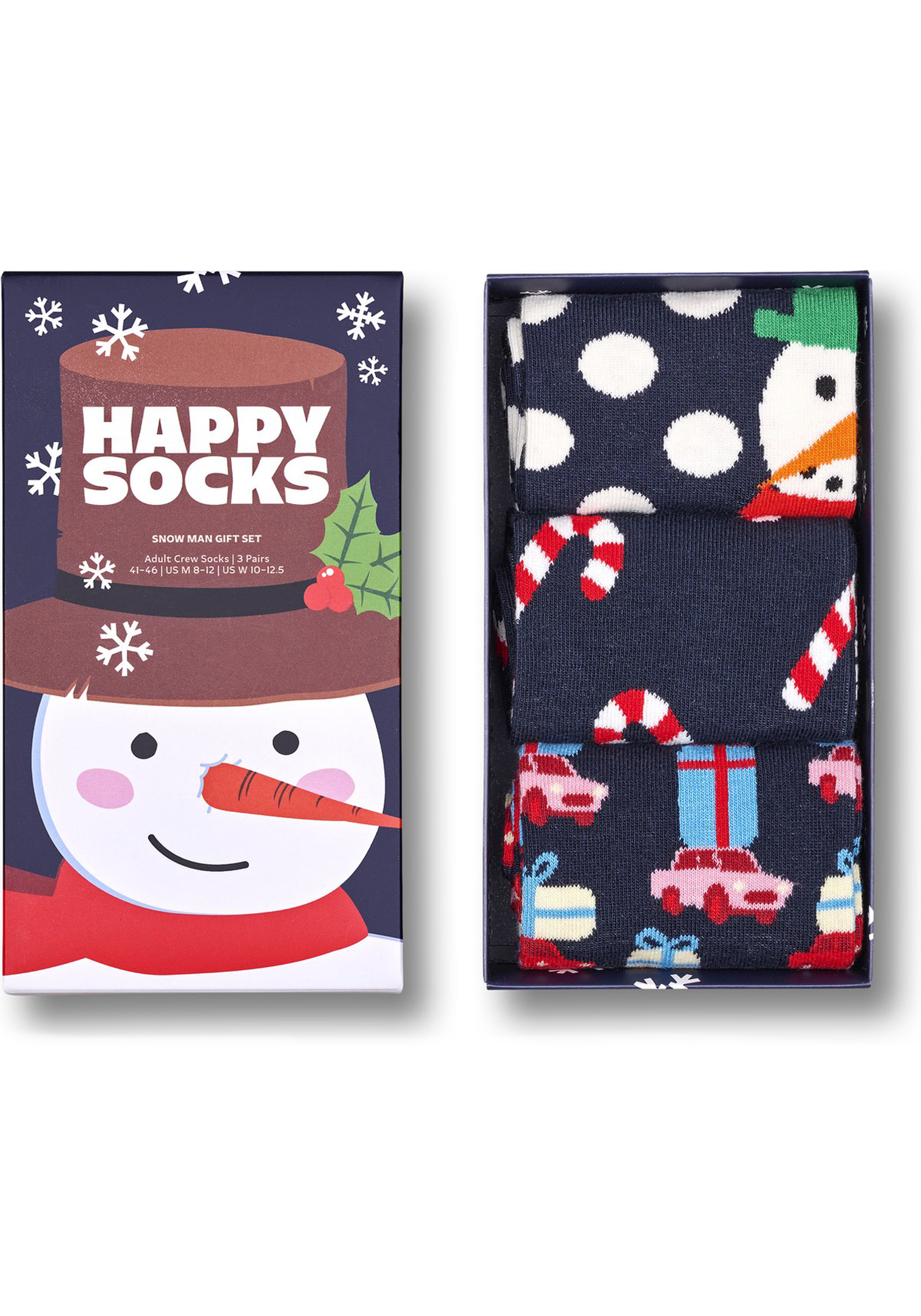 Happy Socks Holiday Navy Gift Set (3-pack), unisex sokken in cadeauverpakking