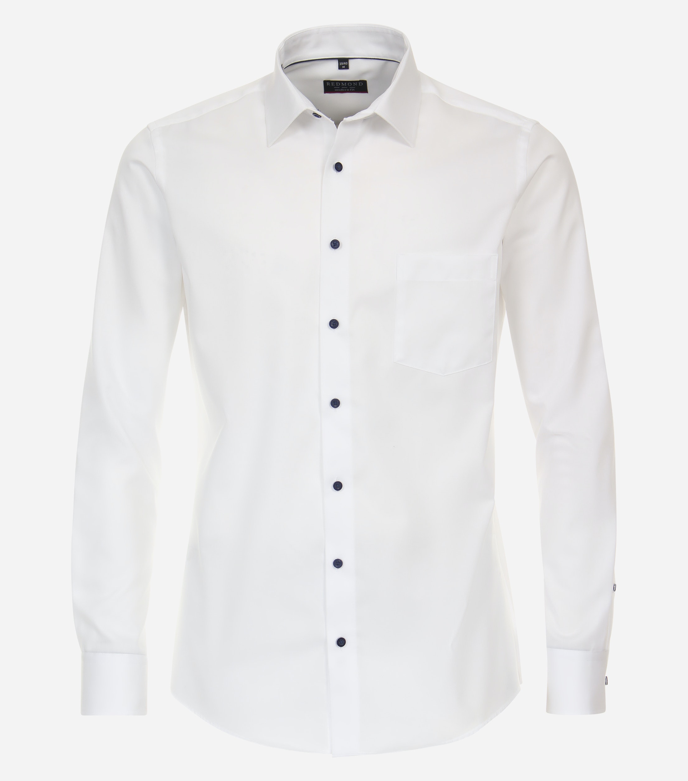 Redmond modern fit overhemd, popeline, wit