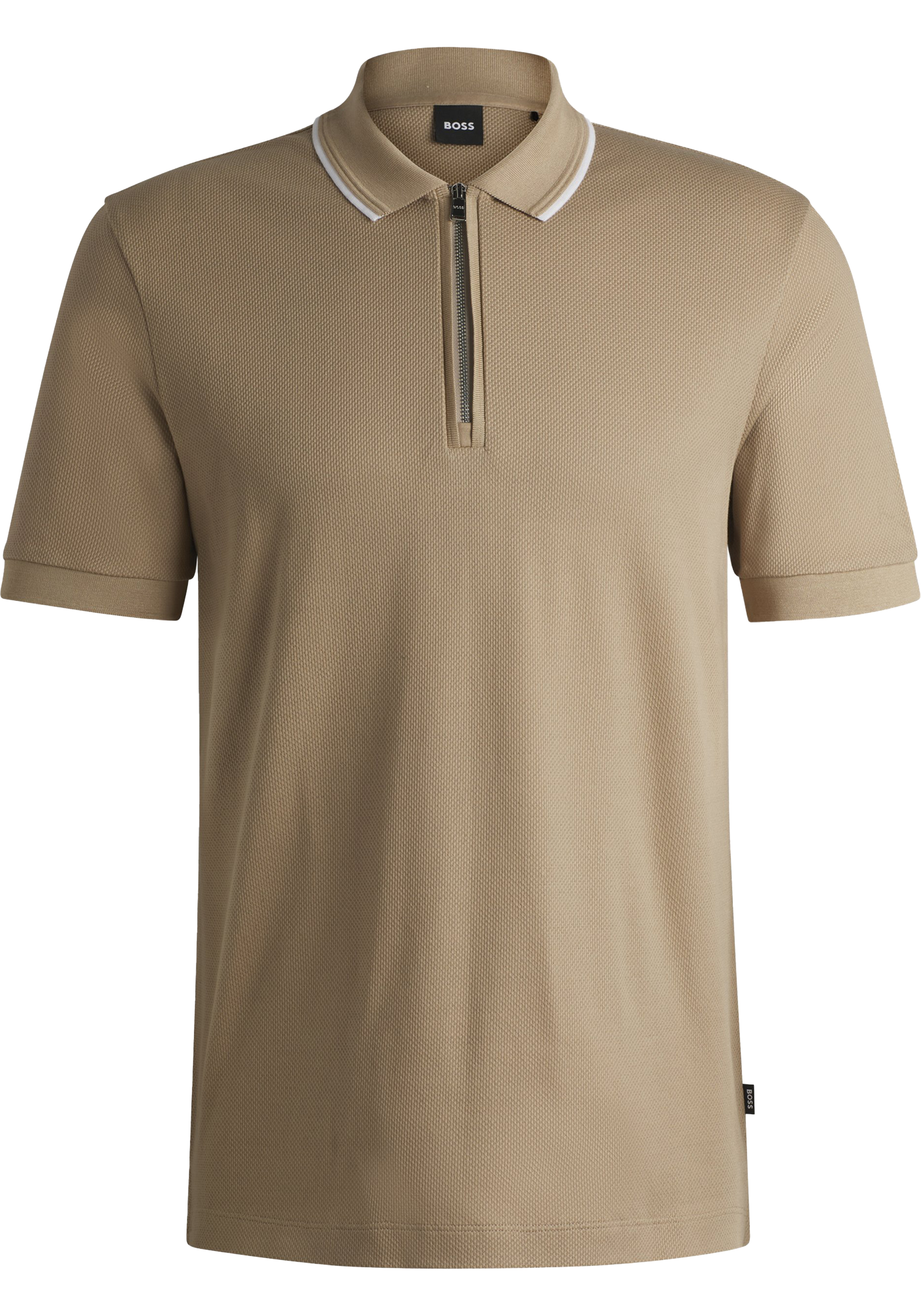 BOSS Paras regular fit heren polo, pique, licht beige