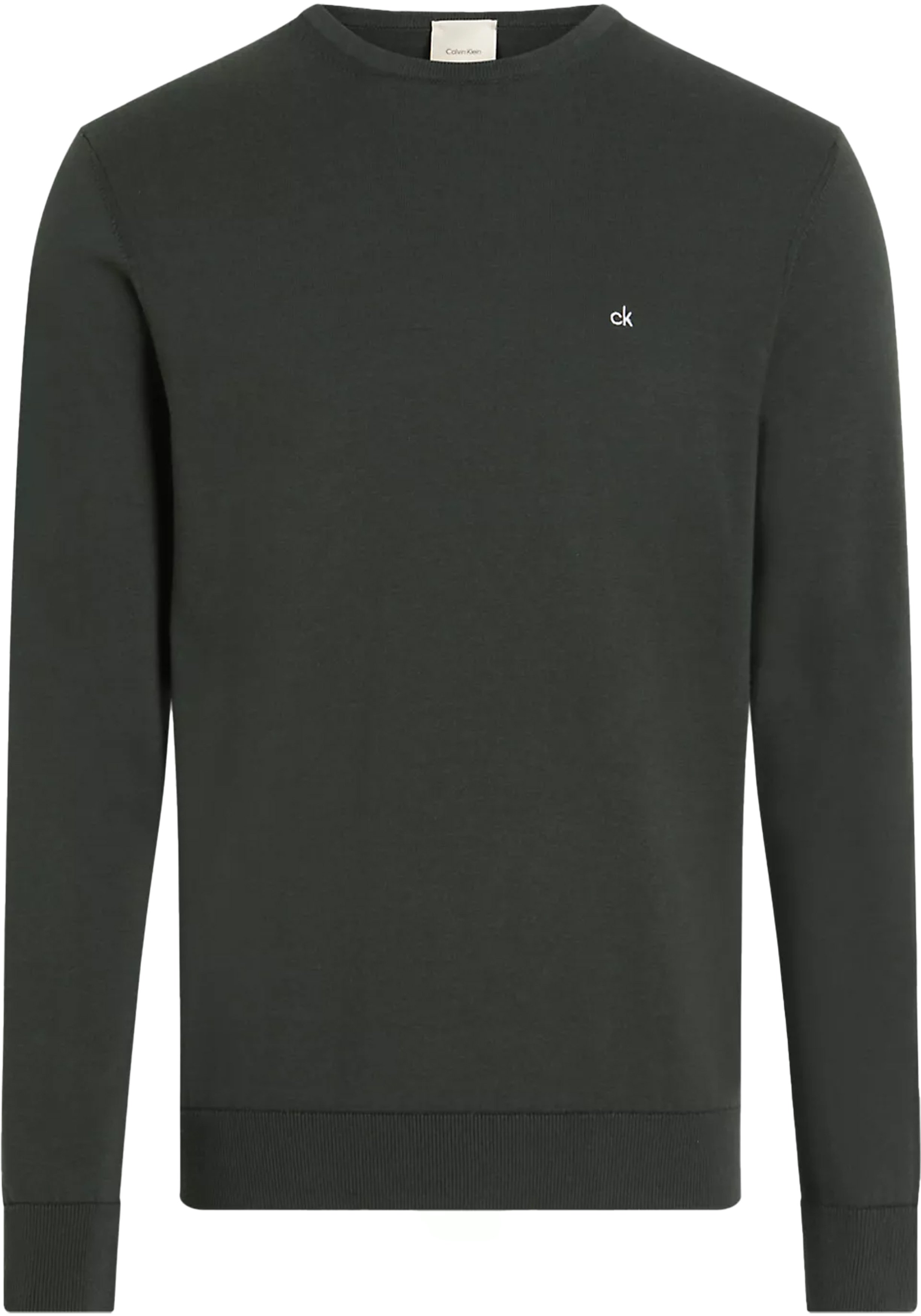 Calvin Klein heren pullover katoen met zijde, donkergroen