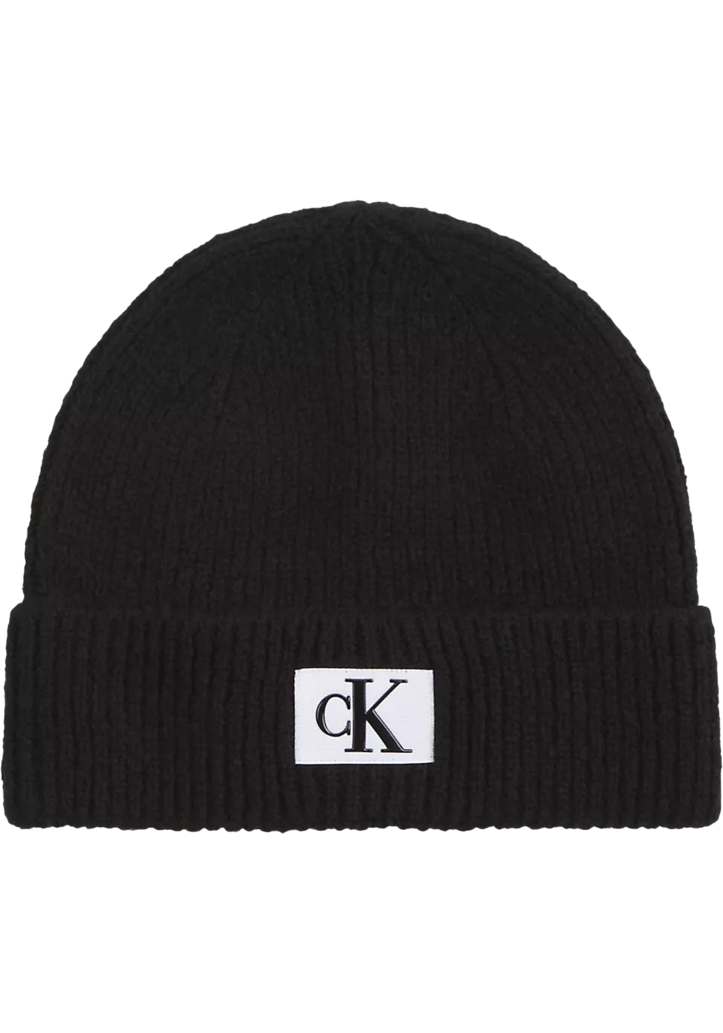 Calvin Klein muts, patch beanie, zwart