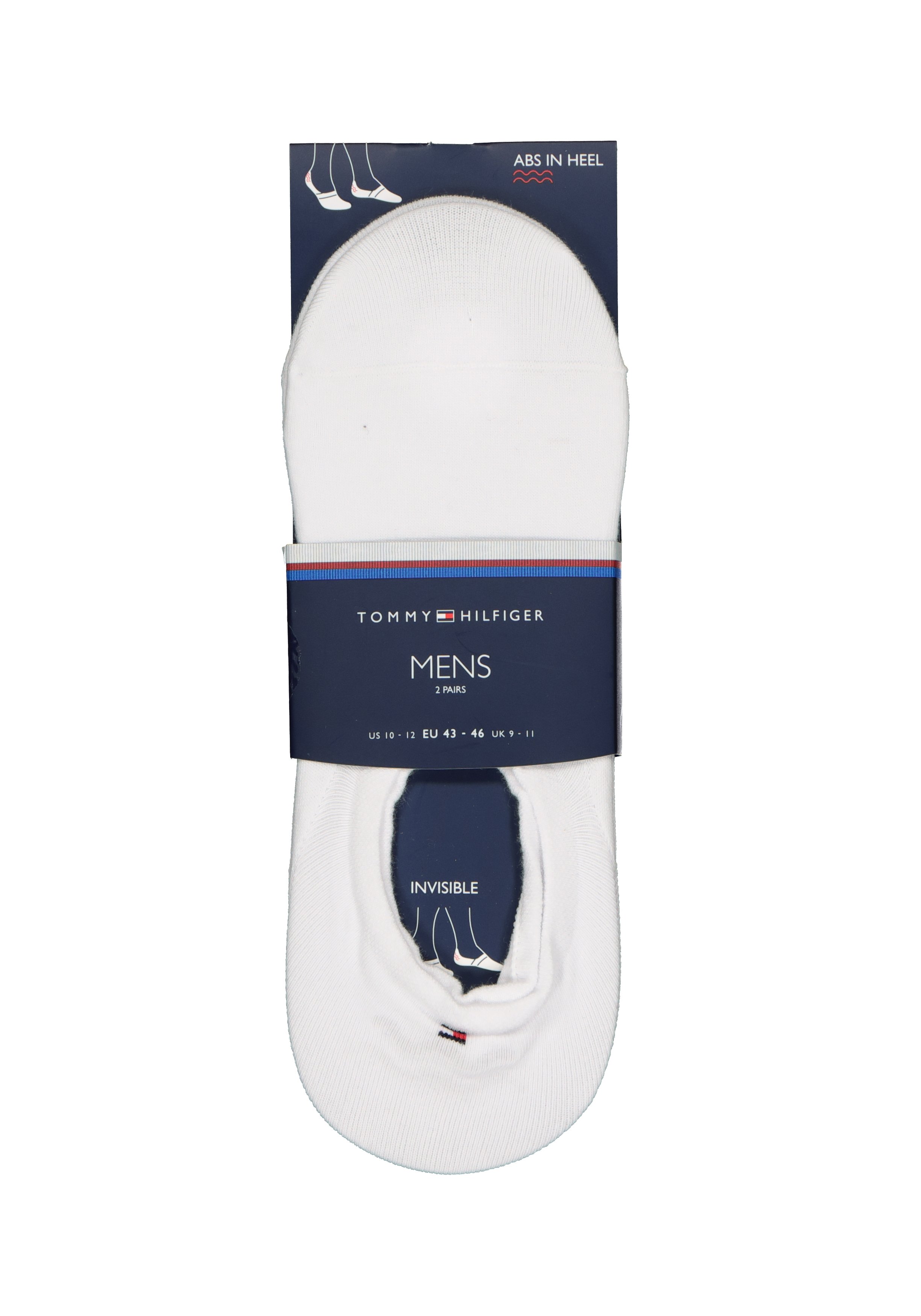 Tommy Hilfiger Footie Socks (2-pack), heren sneaker sokken katoen, onzichtbaar, wit 