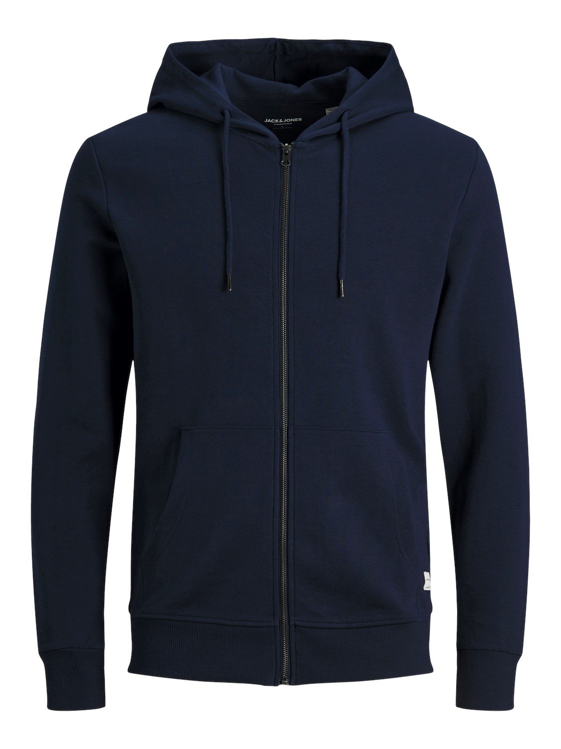 JACK & JONES Basic sweat zip hood slim fit, heren sweatvest katoenmengsel met capuchon, blauw